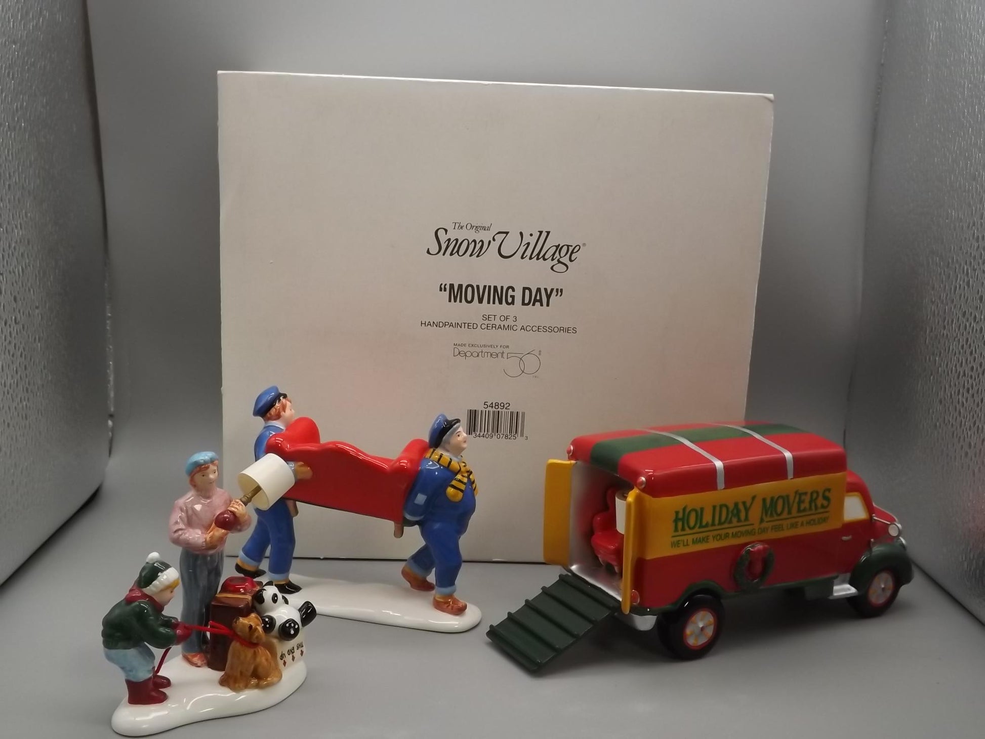 Vintage Snow Village "Moving Day" Truck & Figures with Box