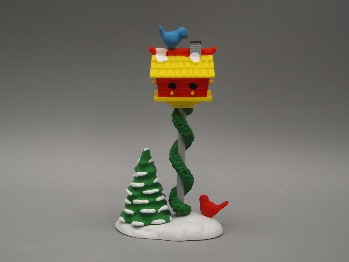 Vintage Snow Village Birdhouse Figurine: "A Home for the Holidays"
