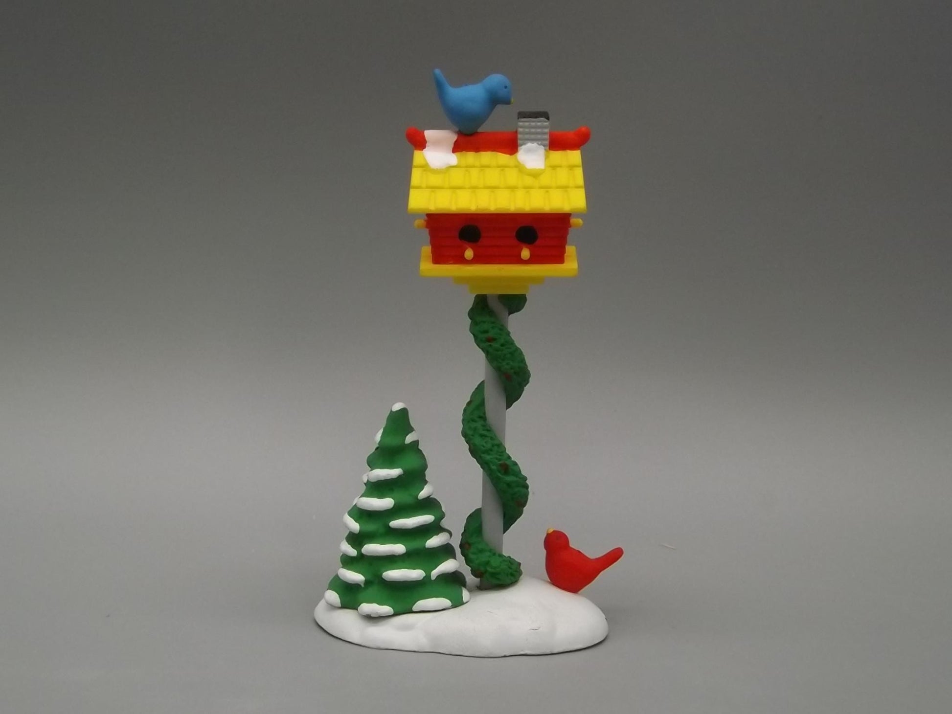 Vintage Snow Village Birdhouse Figurine: "A Home for the Holidays"