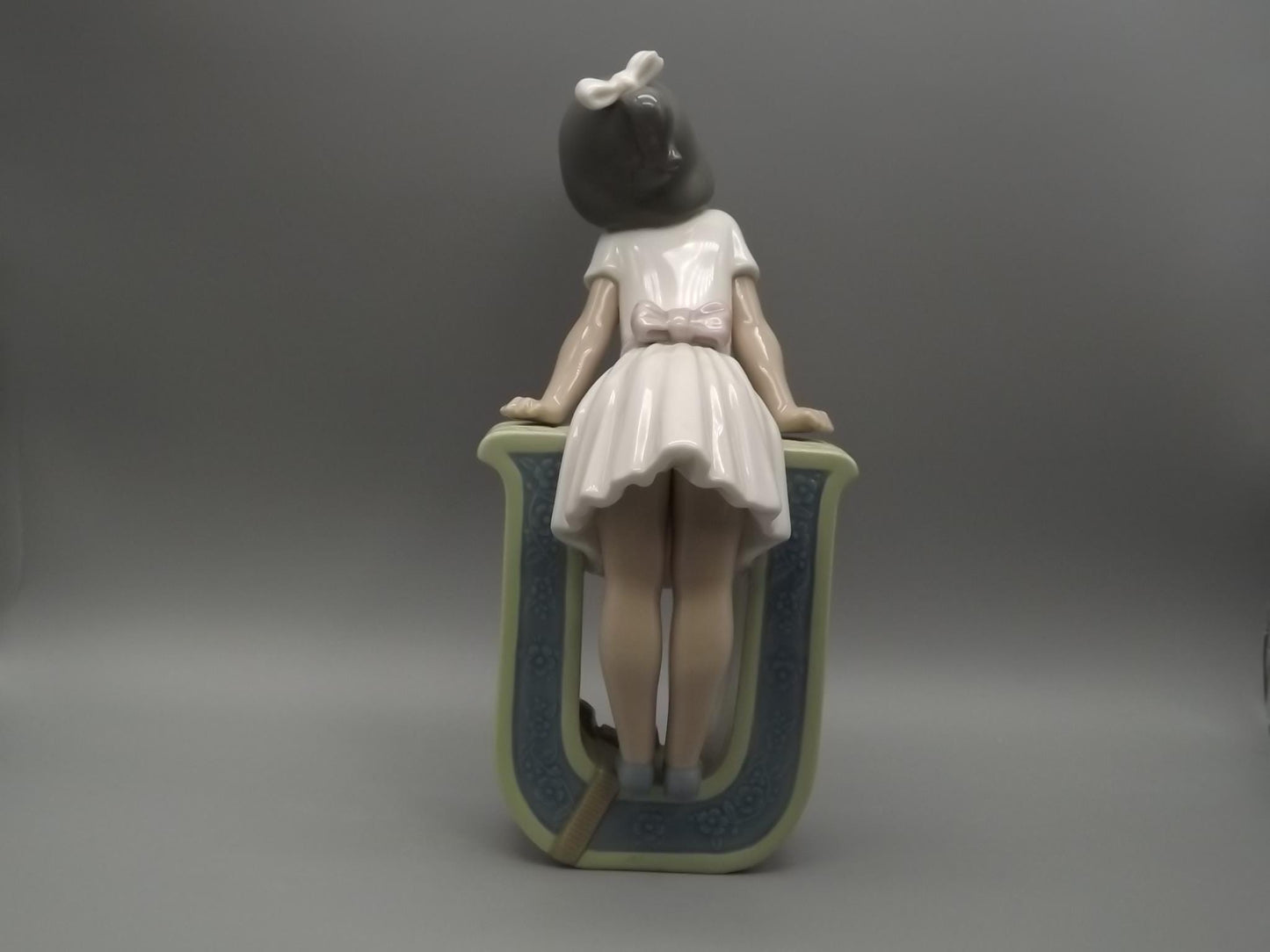 Vintage Lladro Figurine: "U is for Ursala" Girl in Letter (1982)