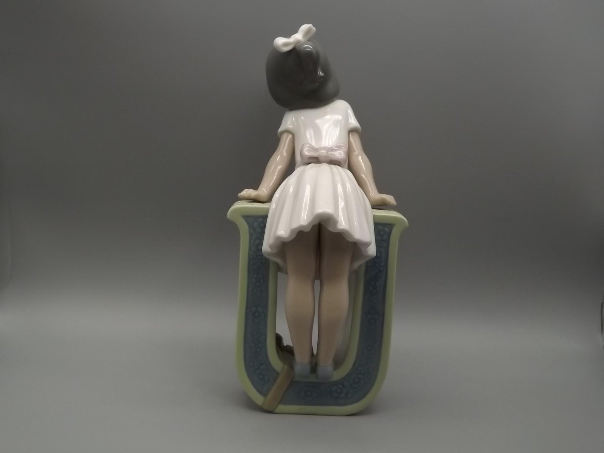Vintage Lladro Figurine: "U is for Ursala" Girl in Letter (1982)