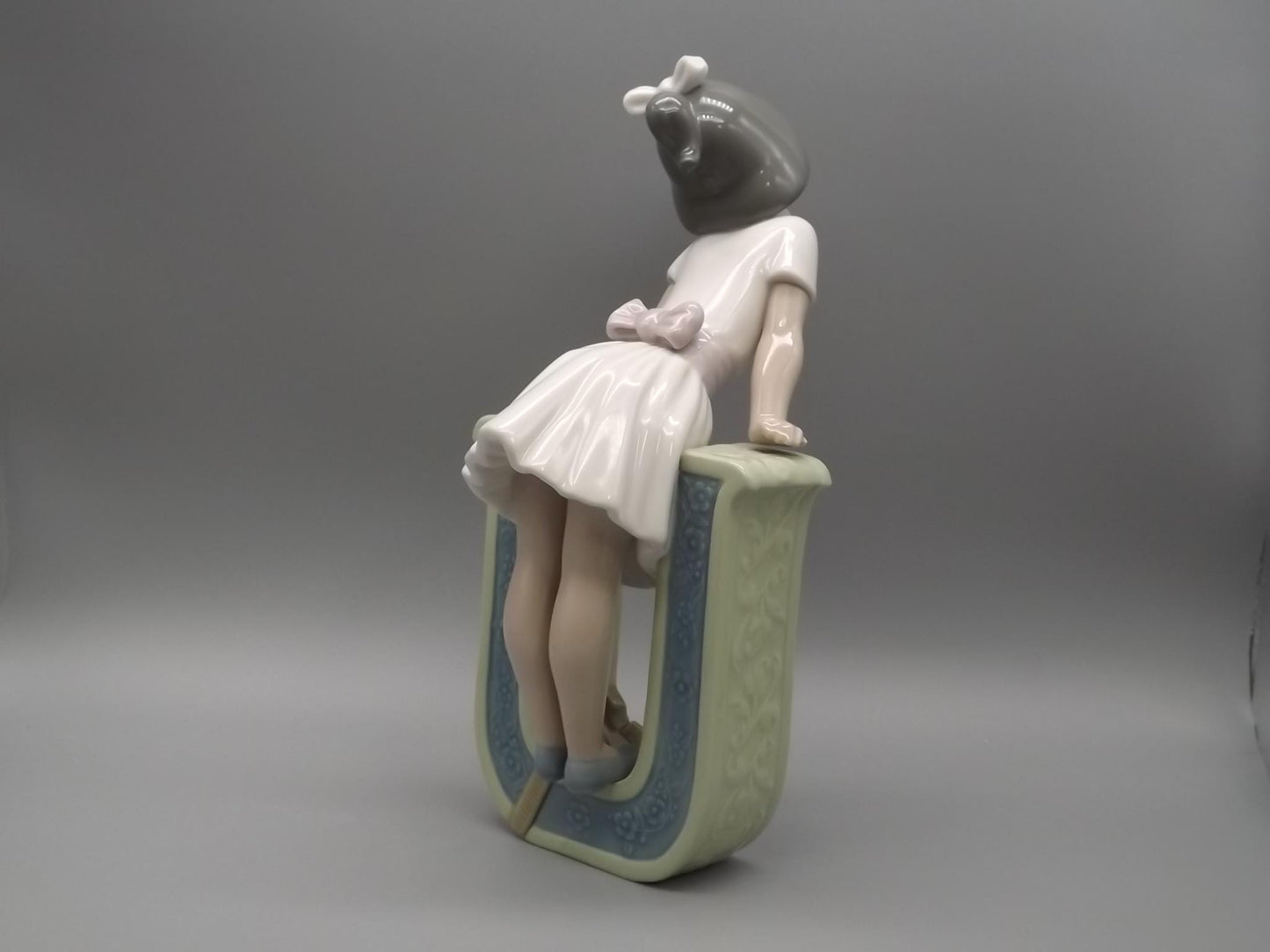 Vintage Lladro Figurine: "U is for Ursala" Girl in Letter (1982)