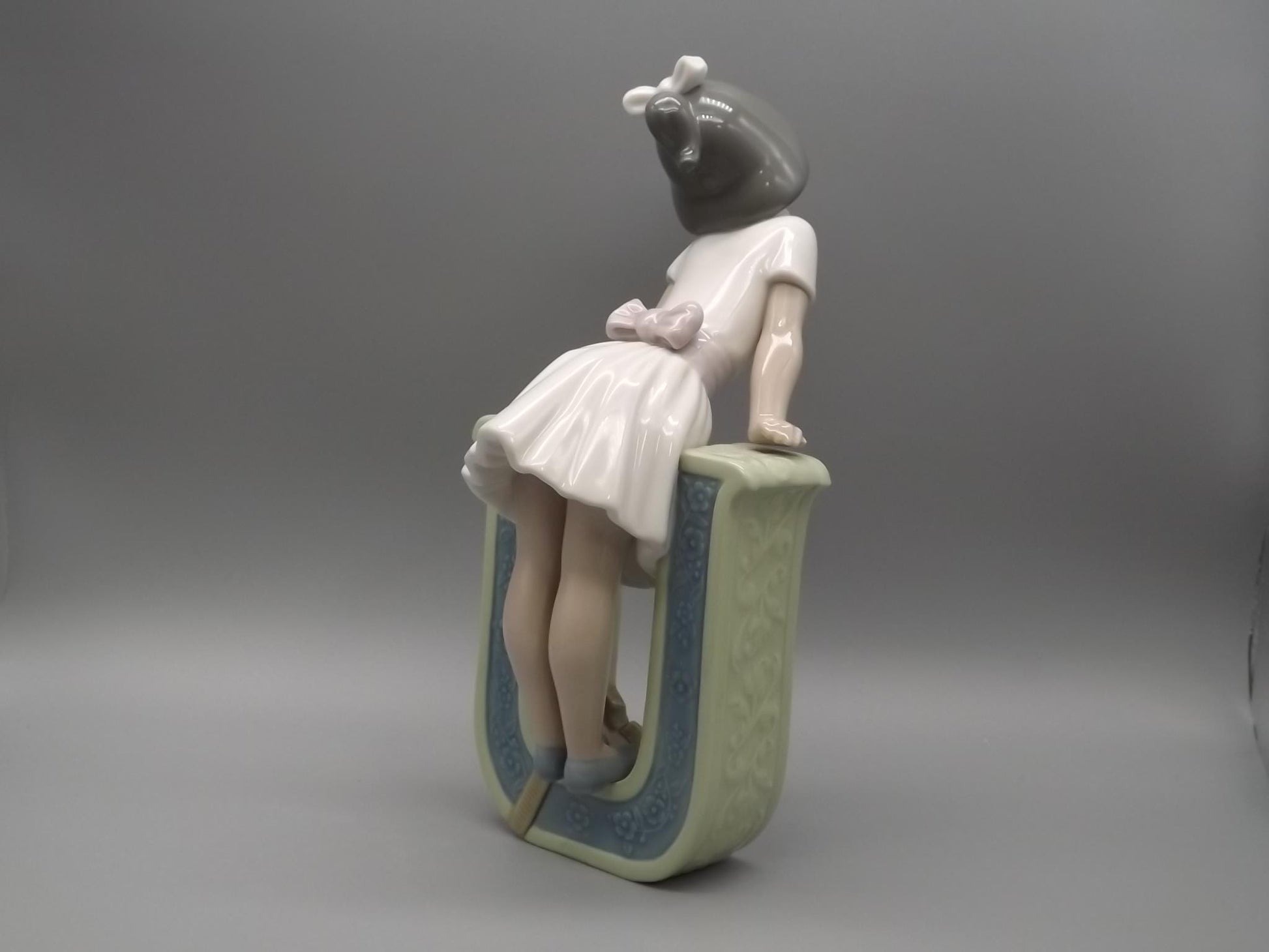 Vintage Lladro Figurine: "U is for Ursala" Girl in Letter (1982)