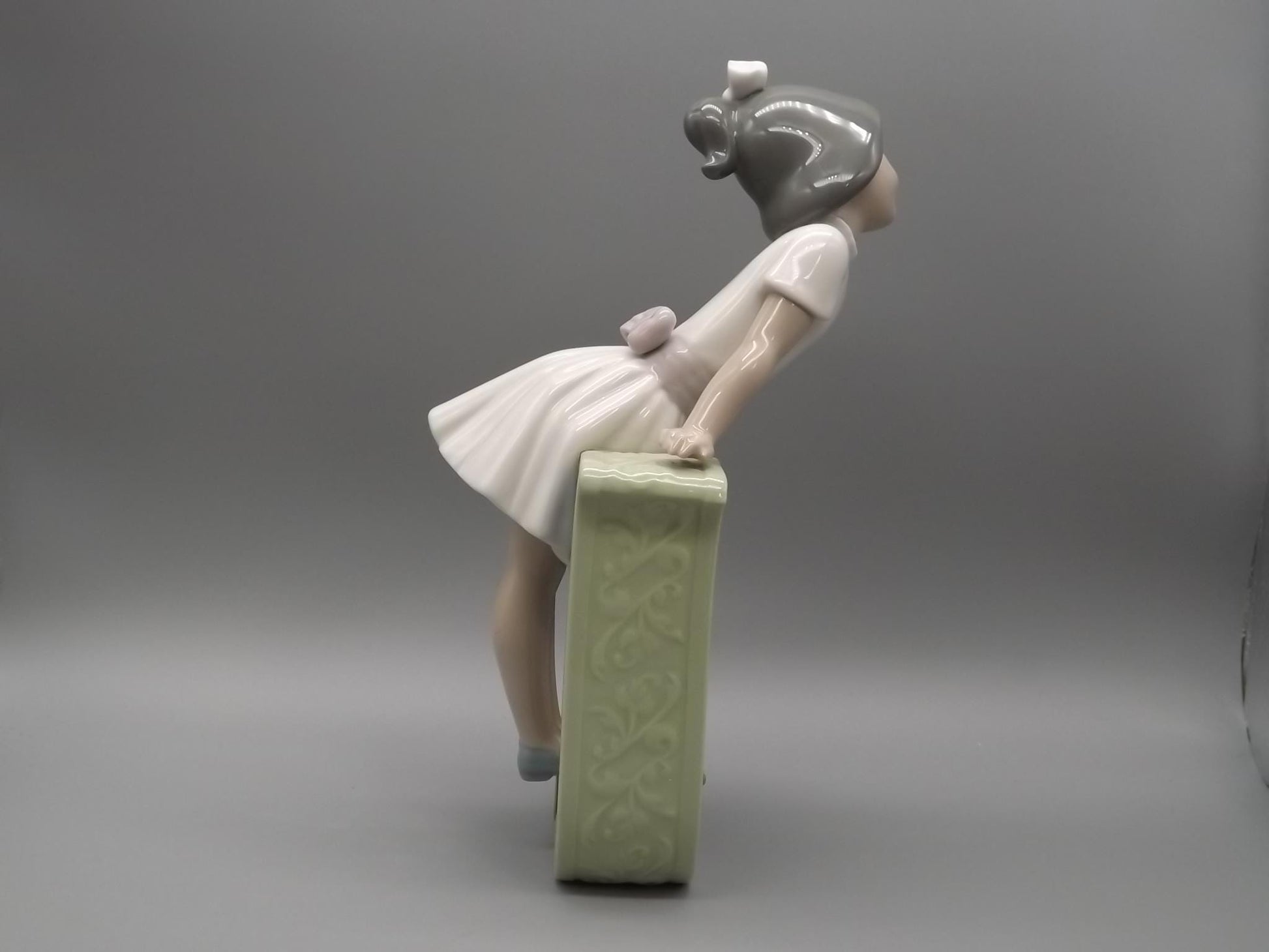 Vintage Lladro Figurine: "U is for Ursala" Girl in Letter (1982)