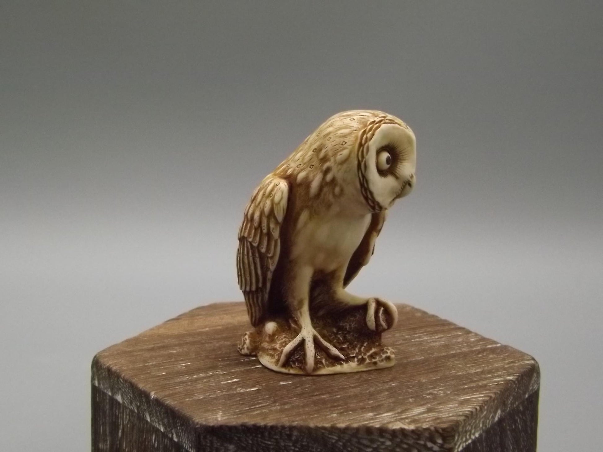 Harmony Kingdom 1999 "Ollie" Netsuke Owl Figurine TJNOW with original box and COA. Excellent condition.