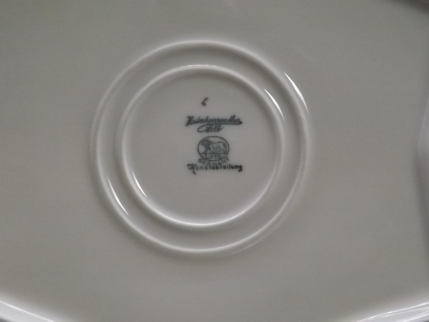 Vintage Hutschenreuther Porcelain Cherub Flower Frog on Gold Sphere