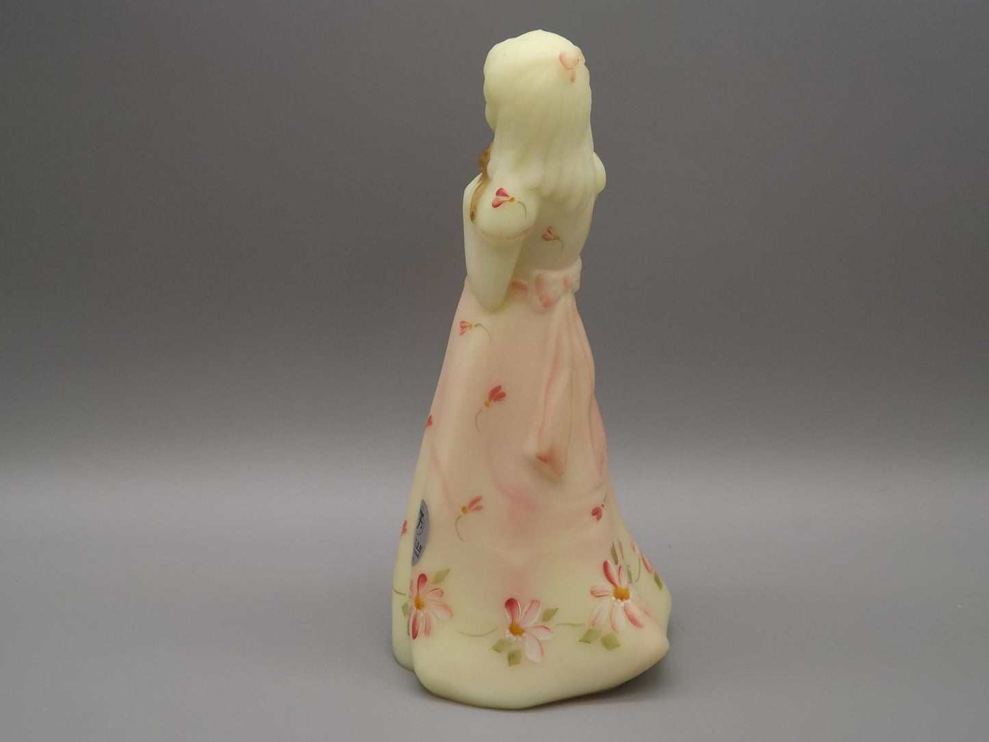 Vintage Fenton Little Sister Roselene Figure. Hand painted and signed by the artist M. Kibbe.