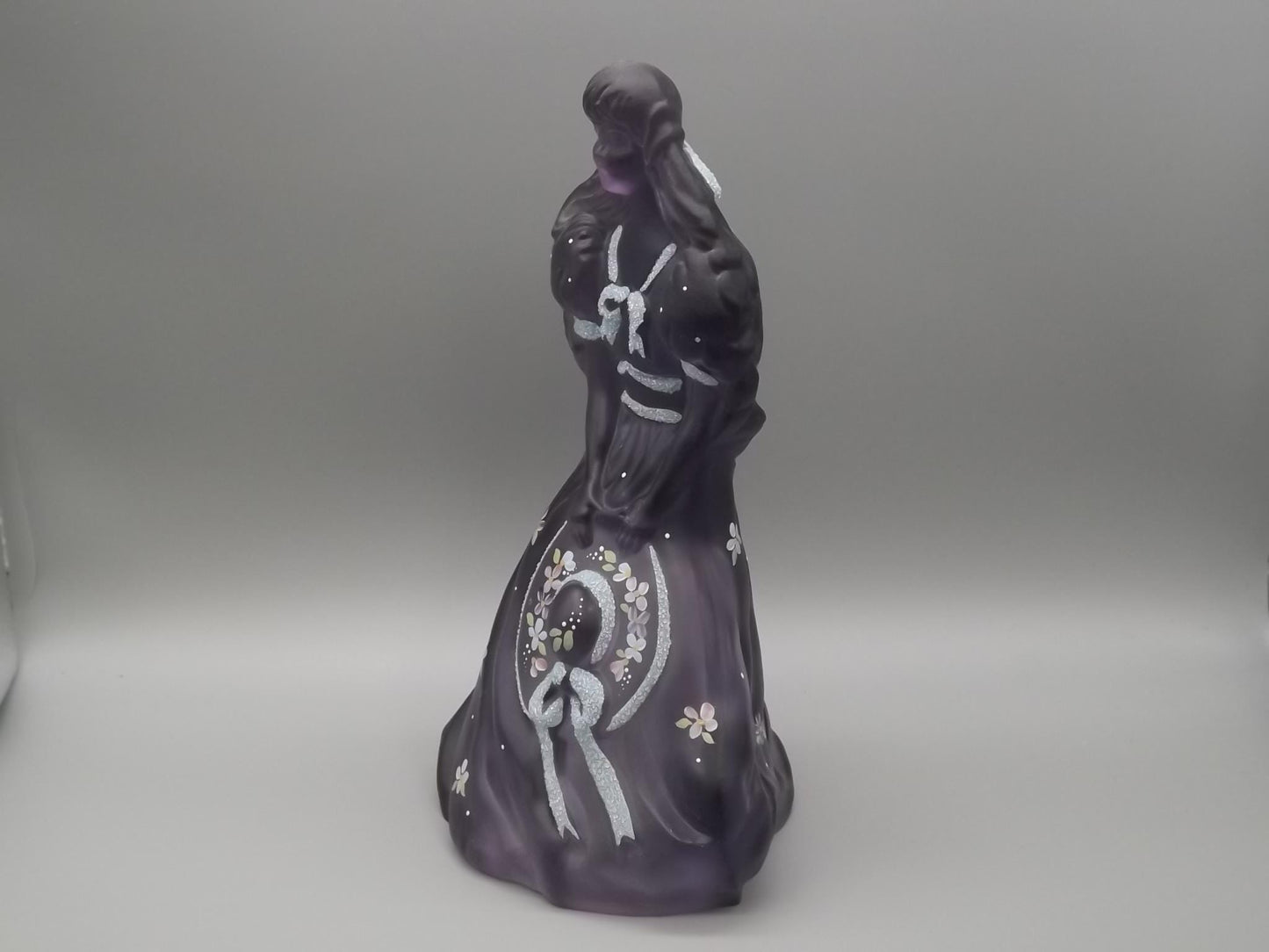 Vintage Fenton Satin Violet Southern Belle Figurine: Hand-Painted 95th Anniversary Edition