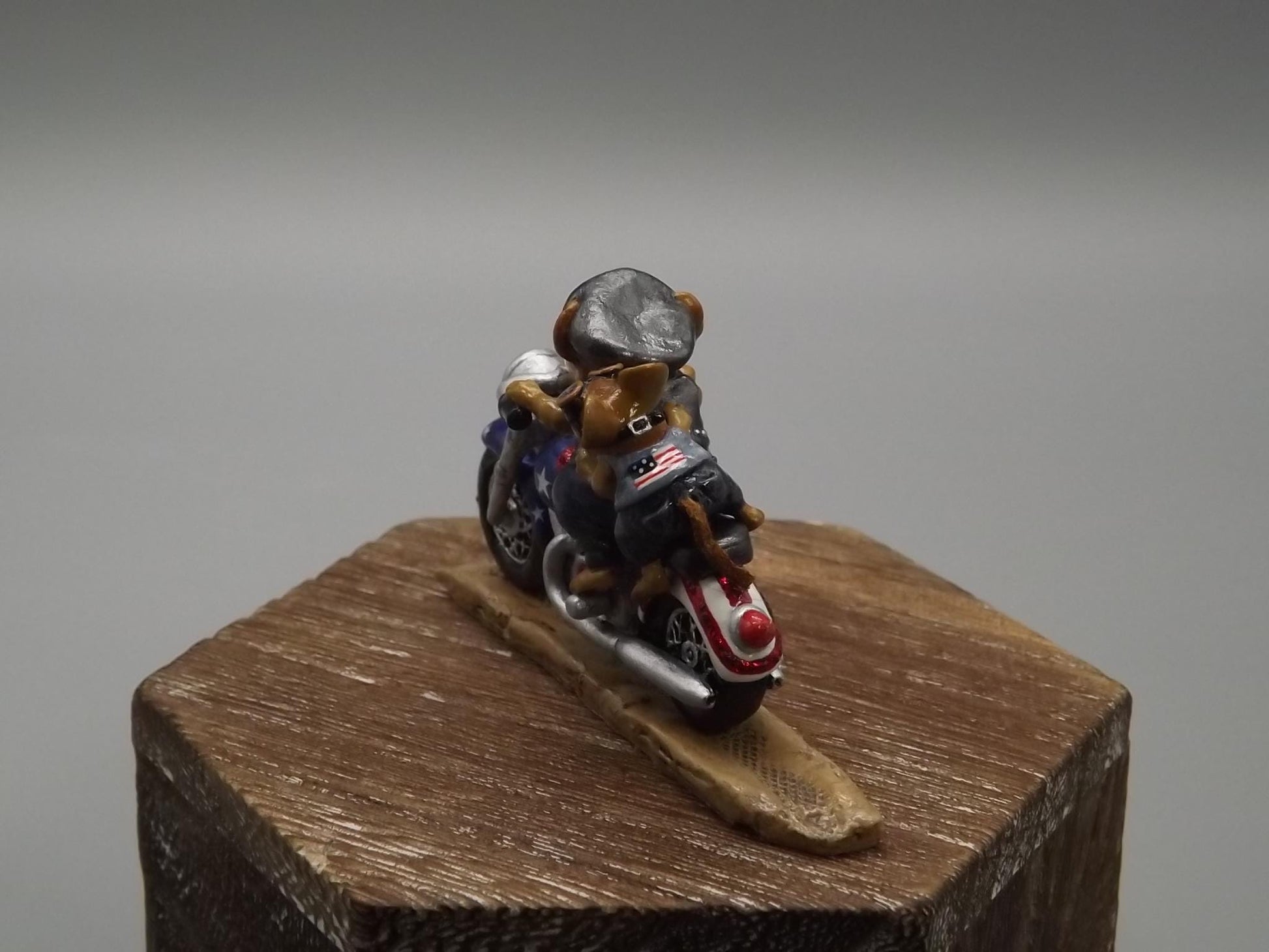 Rare Wee Forest Folk Figurine: "Free Wheelin" Motorcycle Mice