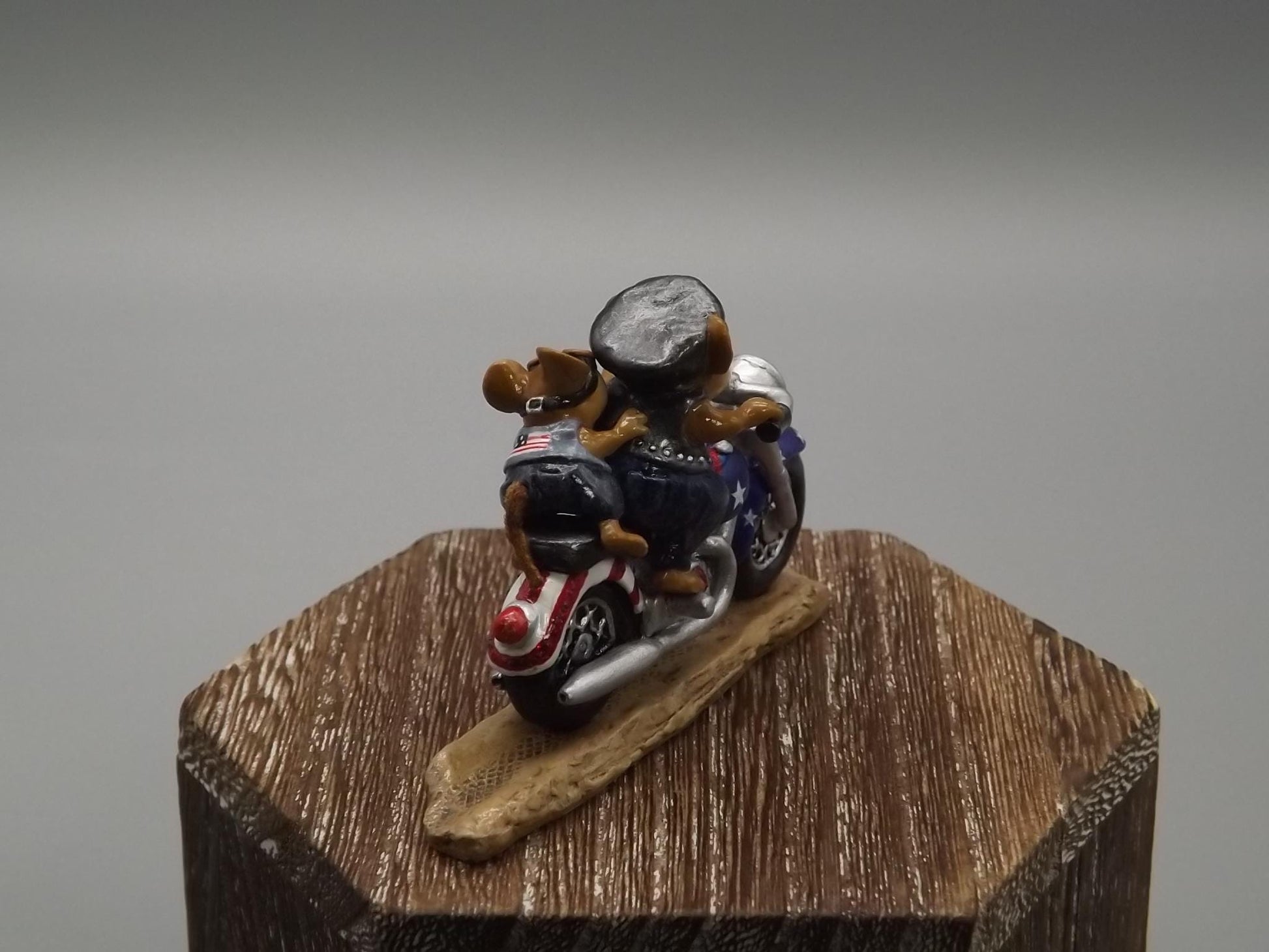Rare Wee Forest Folk Figurine: "Free Wheelin" Motorcycle Mice