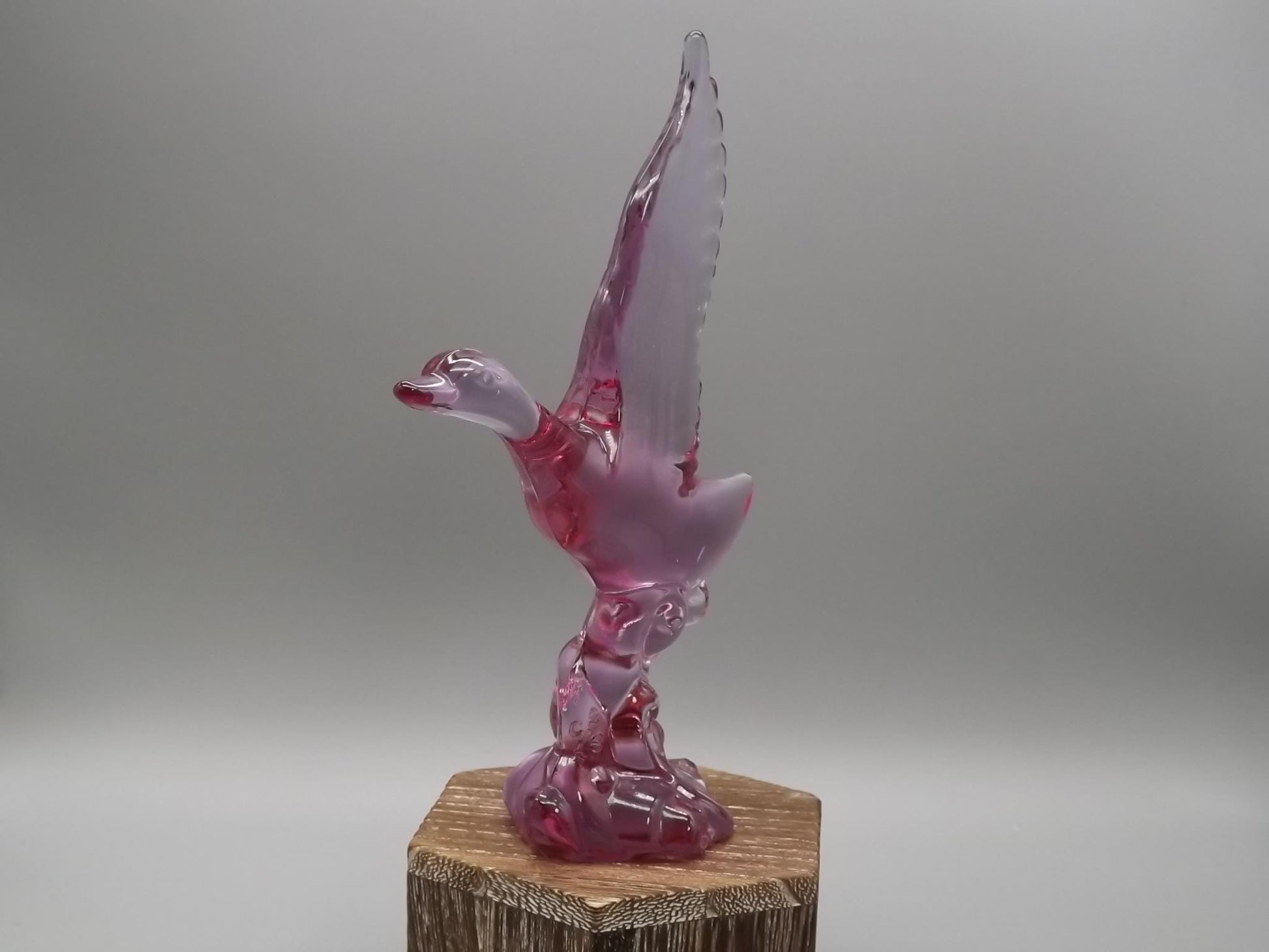 Vintage Heisey Lavender Ice Glass Mallard Figurines - Dalzell Mold Set