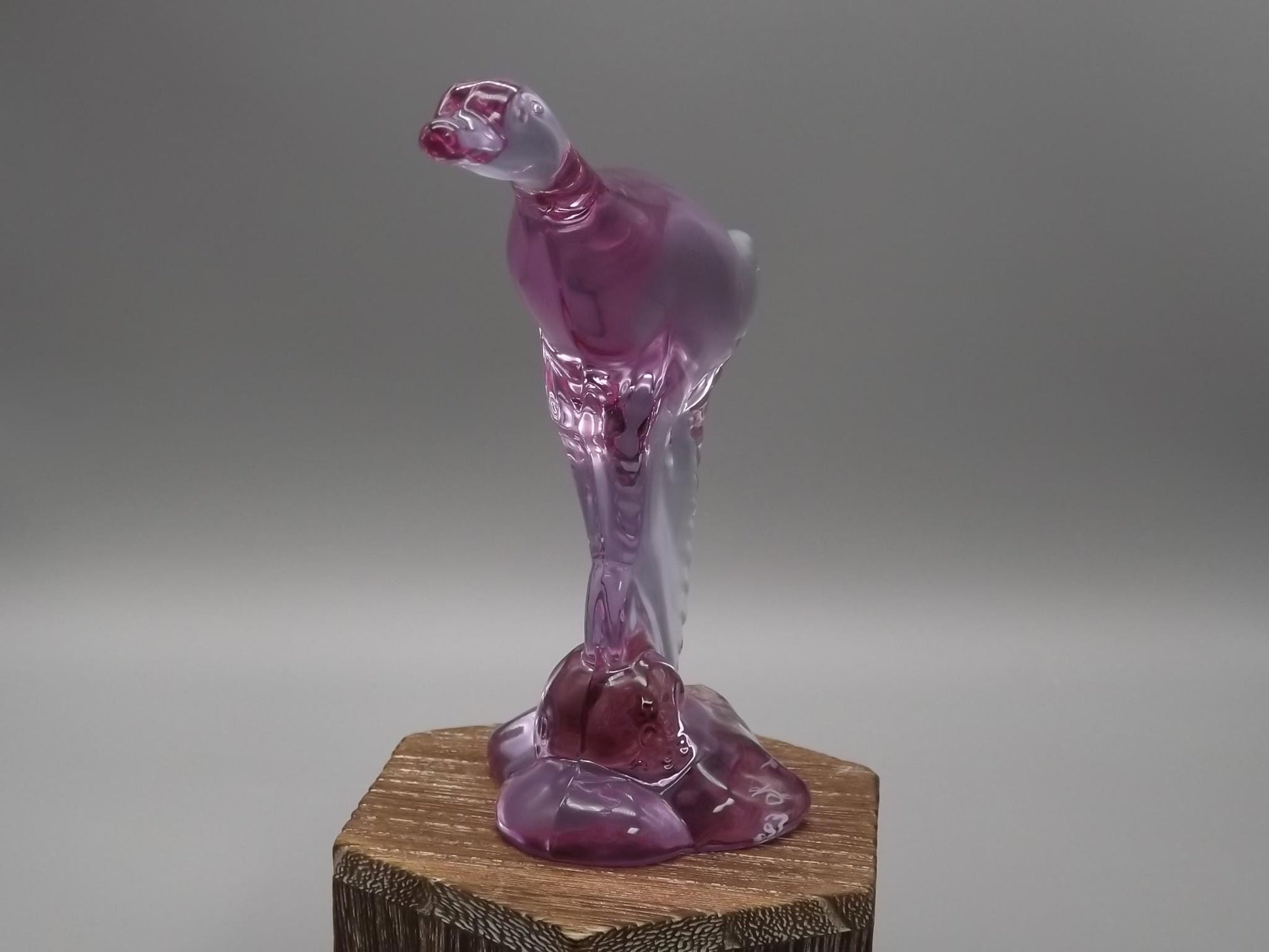 Vintage Heisey Lavender Ice Glass Mallard Figurines - Dalzell Mold Set