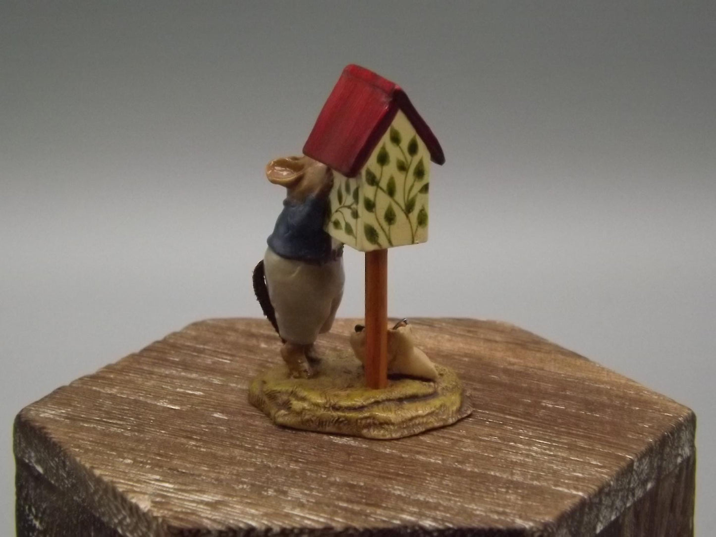 Vintage Wee Forest Folk Mouse Figurine: LTD-06 Any Birdie Home, Signed Limited Edition