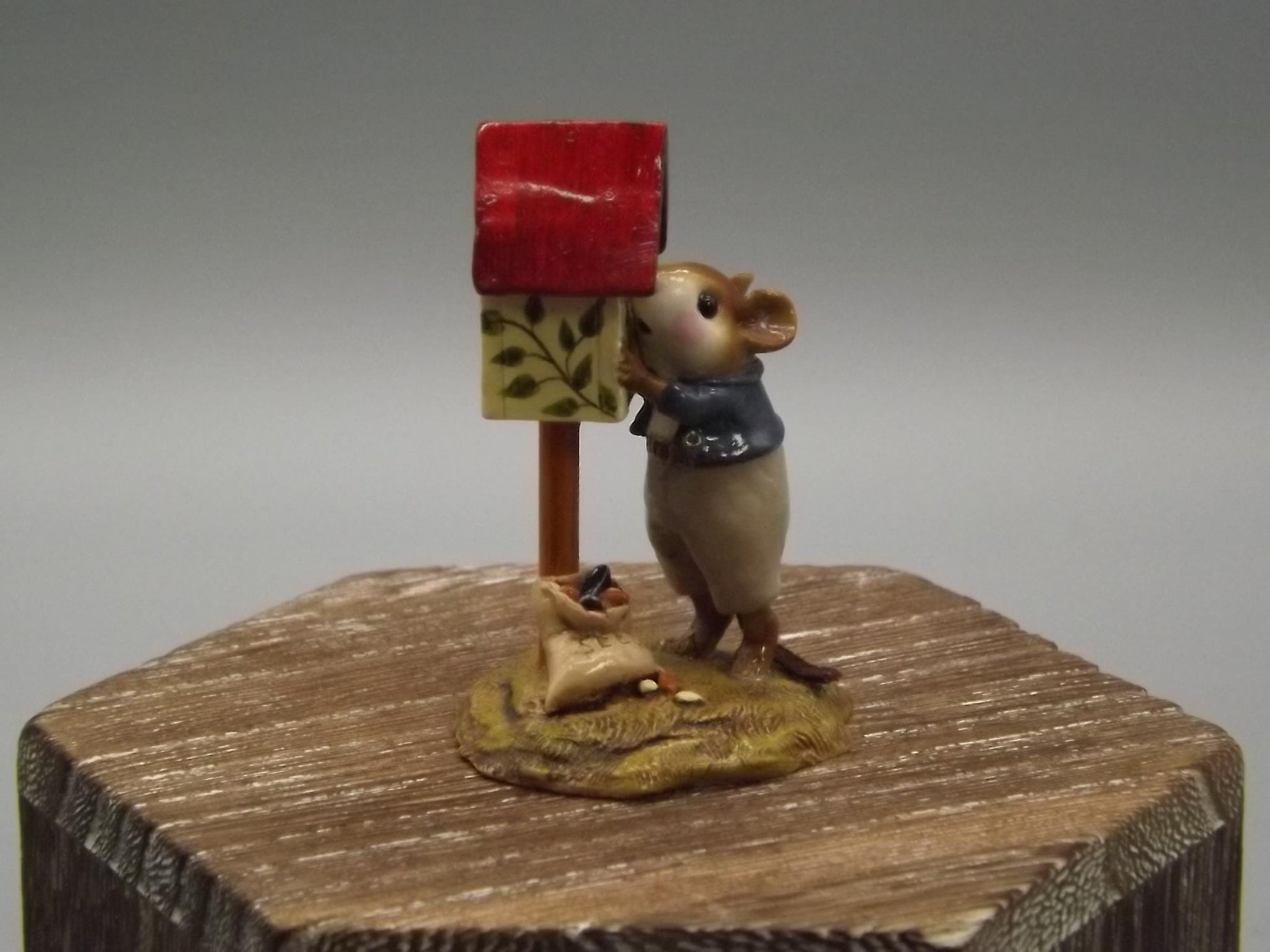 Vintage Wee Forest Folk Mouse Figurine: LTD-06 Any Birdie Home, Signed Limited Edition
