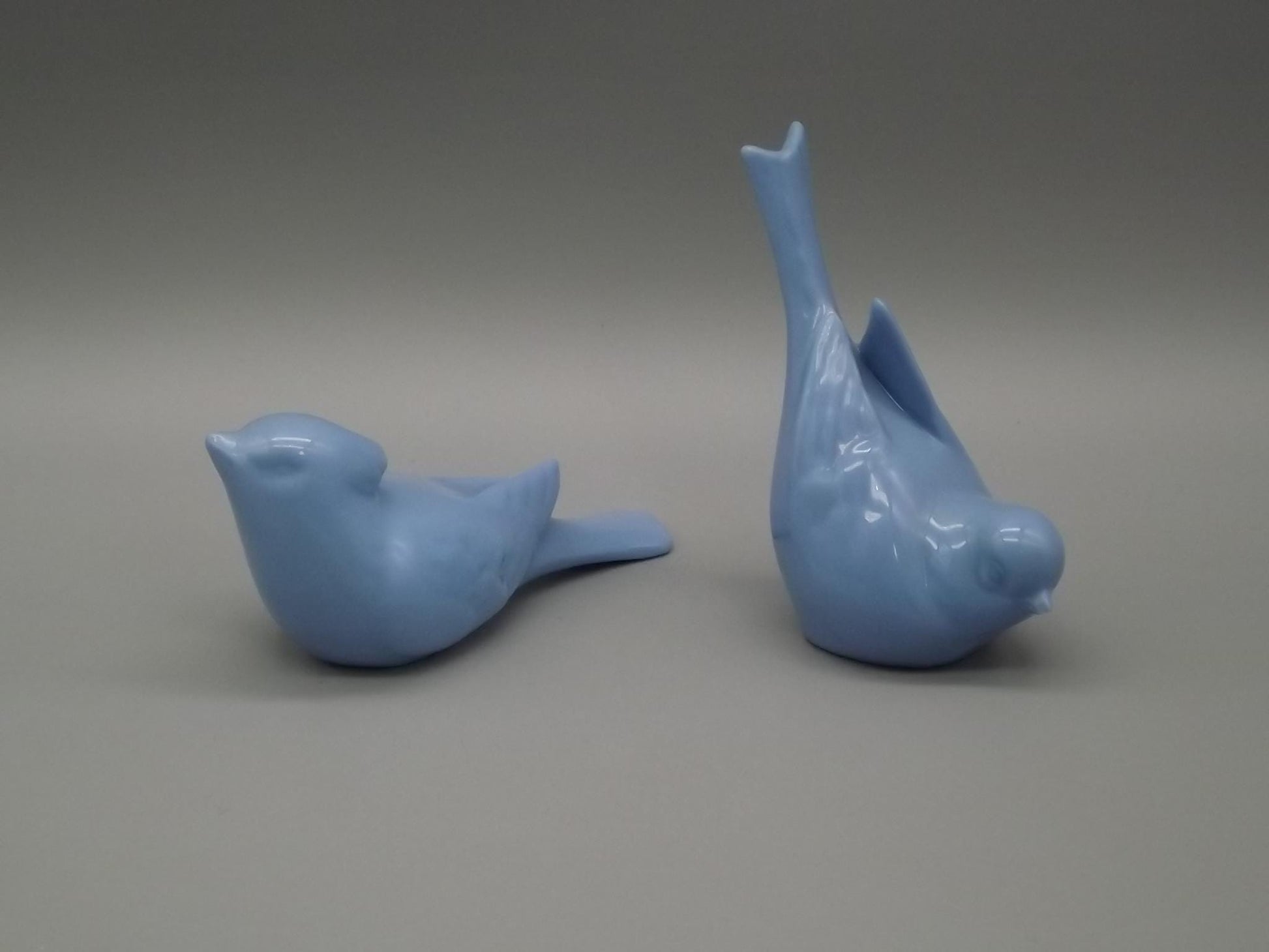 Vintage Lenox Porcelain Bluebird Figurines: Green Wreath Mark, 1930s