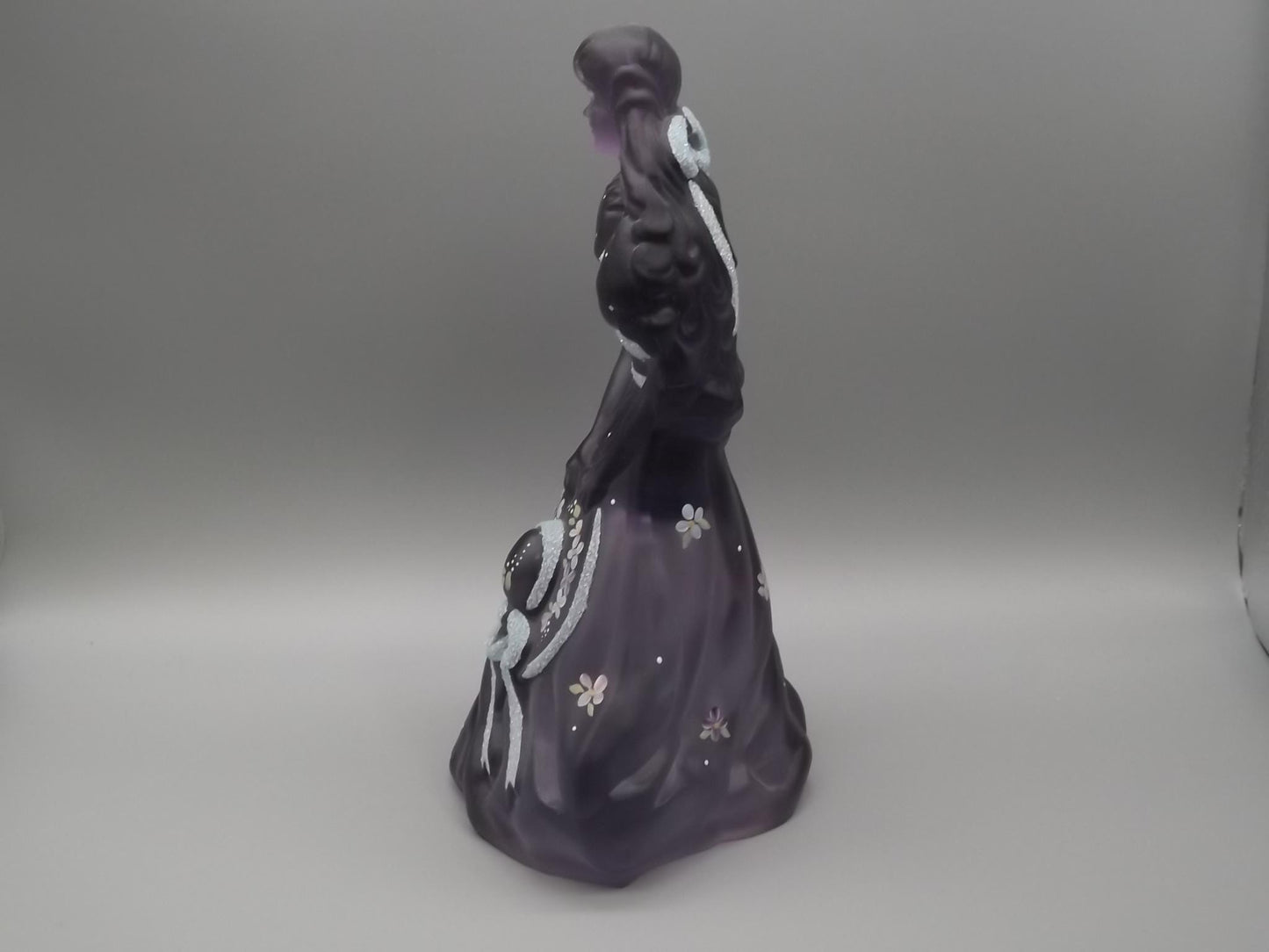 Vintage Fenton Satin Violet Southern Belle Figurine: Hand-Painted 95th Anniversary Edition