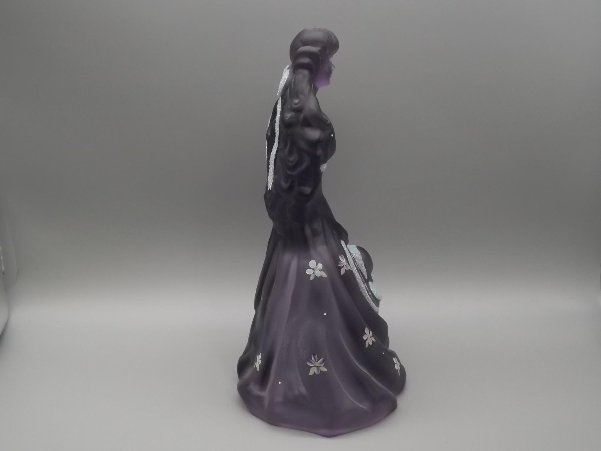 Vintage Fenton Satin Violet Southern Belle Figurine: Hand-Painted 95th Anniversary Edition