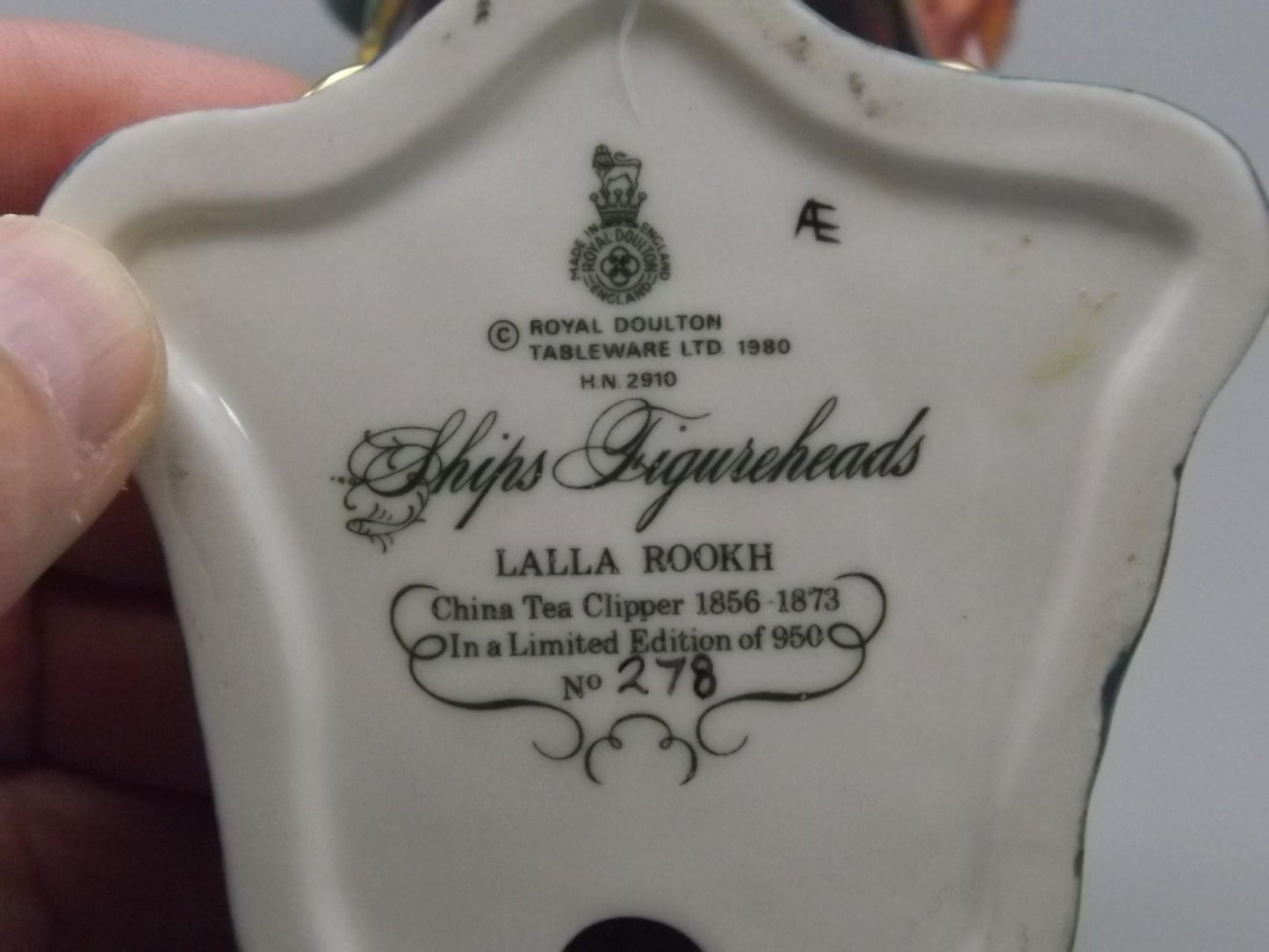 Vintage Royal Doulton Lalla Rookh Figurine: Ships Figureheads Series HN 2910