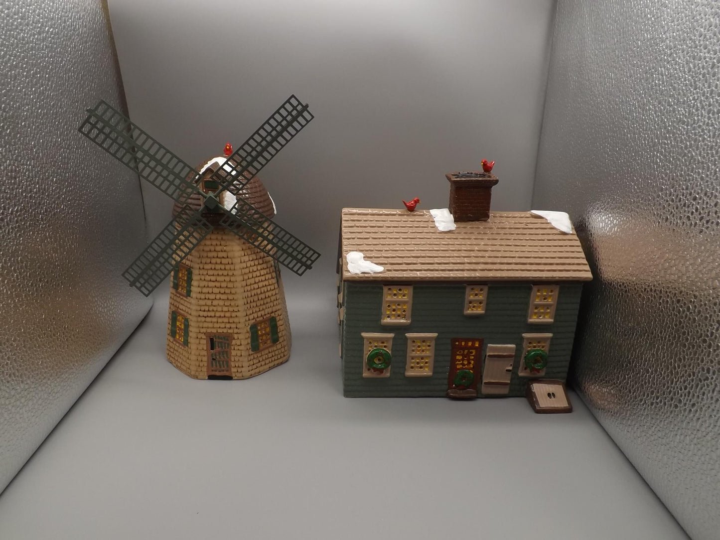 Vintage 1988 Snow Village "Home Sweet Home with Windmill" Illuminated building seasonal display village scene. With box. No lights included.