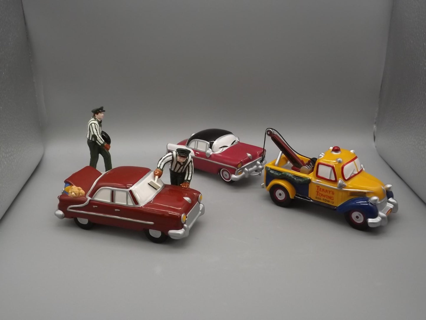 Vintage Snow Village Terry's Towing & Service Accessories with Boxes