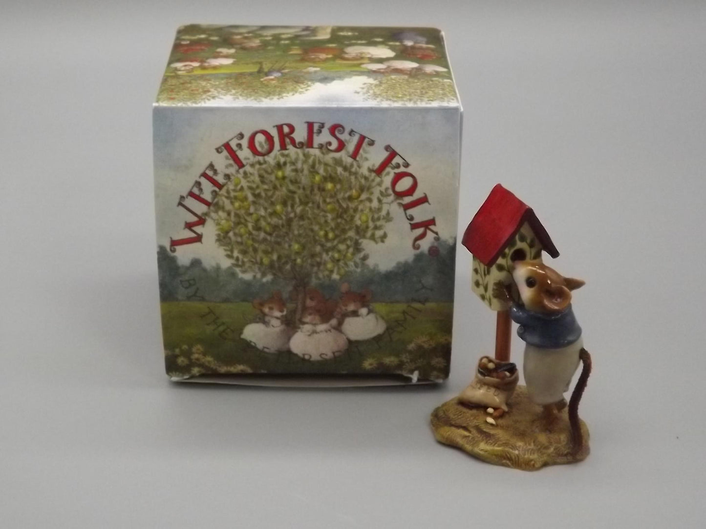 Vintage Wee Forest Folk Mouse Figurine: LTD-06 Any Birdie Home, Signed Limited Edition