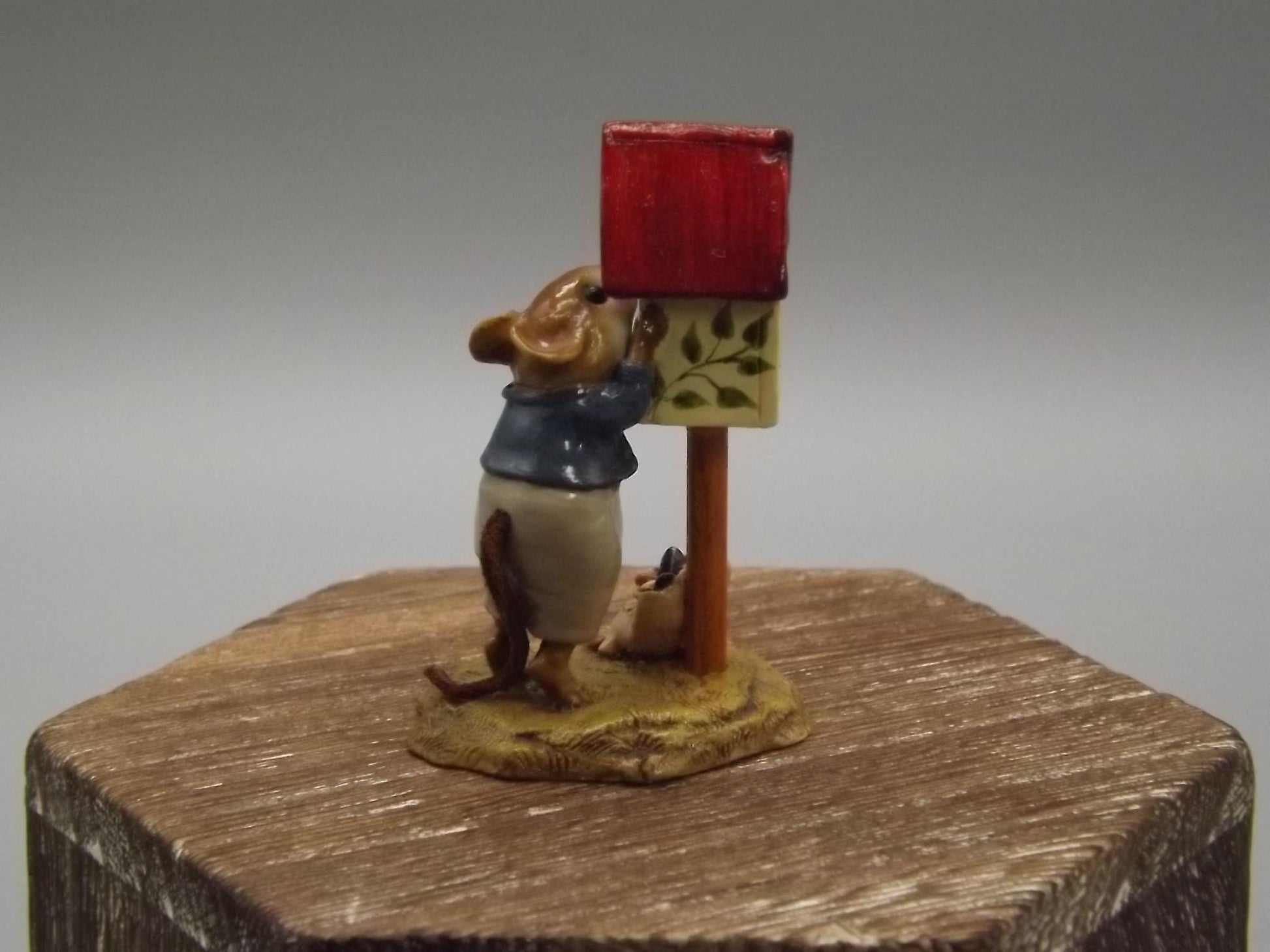 Vintage Wee Forest Folk Mouse Figurine: LTD-06 Any Birdie Home, Signed Limited Edition