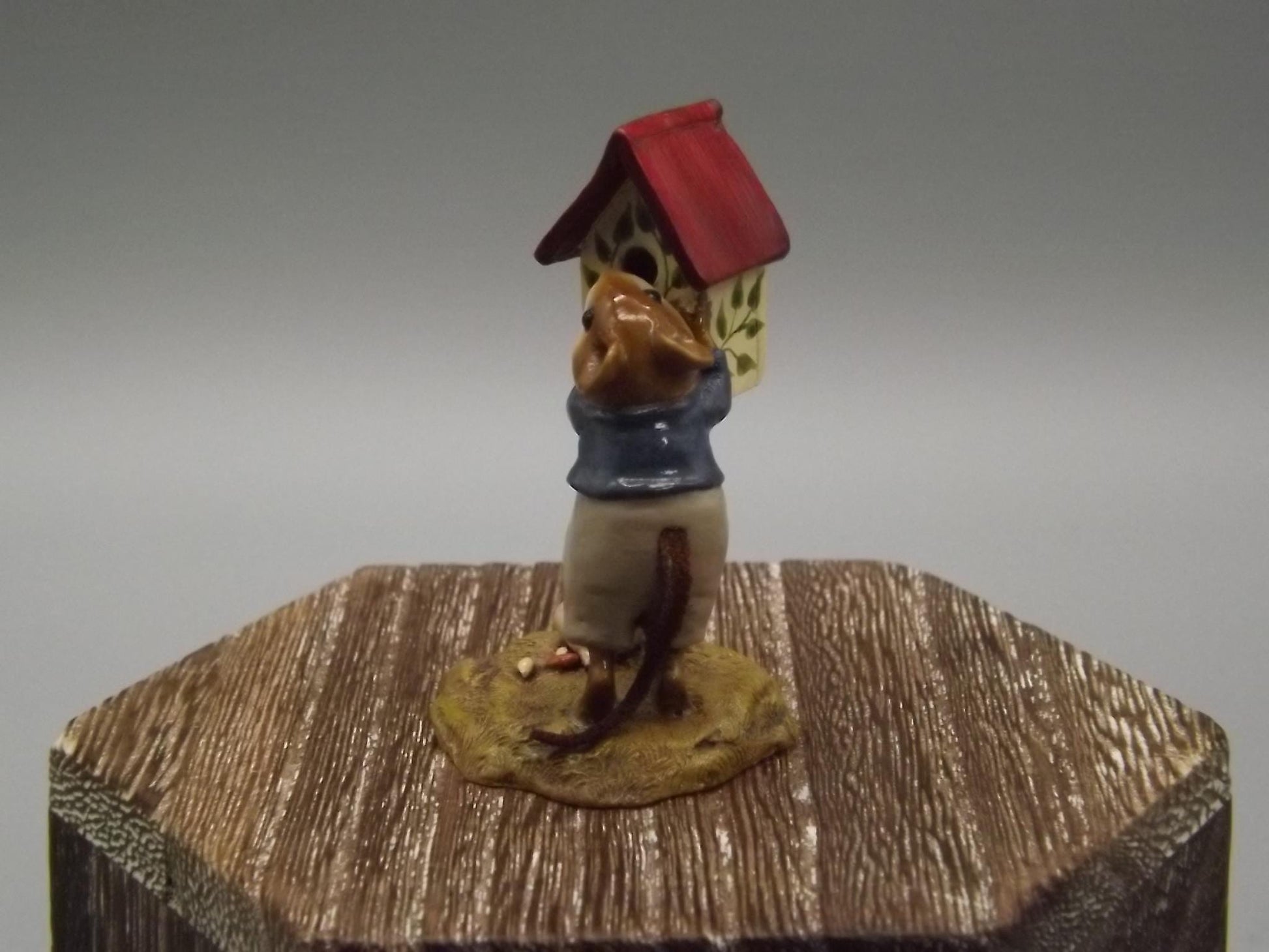 Vintage Wee Forest Folk Mouse Figurine: LTD-06 Any Birdie Home, Signed Limited Edition