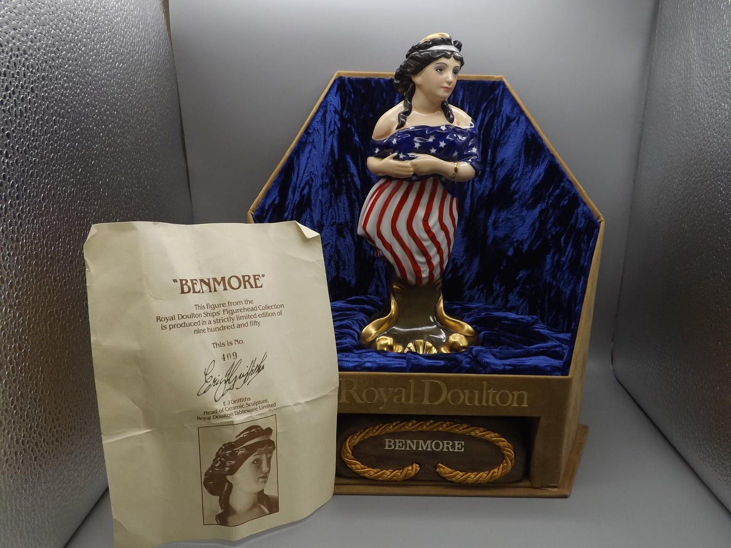 Vintage Royal Doulton Benmore Figurine: Ships Figureheads Series, Limited Edition