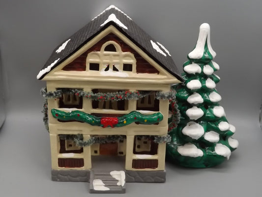 Vintage 1988 Snow Village "Ridgewood" Illuminated Building Display