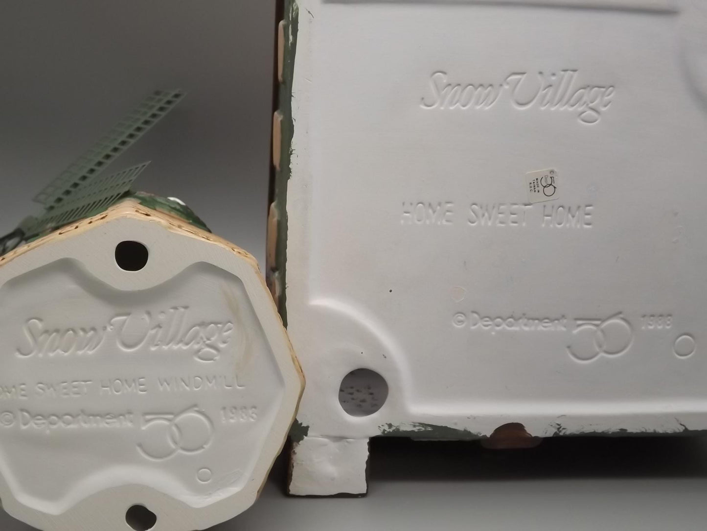 Vintage 1988 Snow Village "Home Sweet Home with Windmill" Illuminated building seasonal display village scene. With box. No lights included.