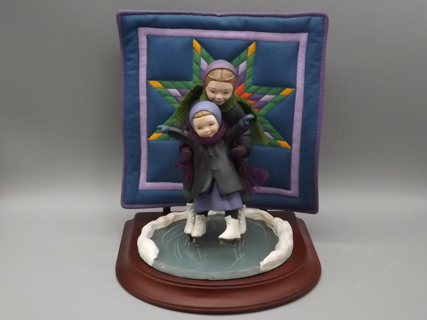 Vintage Willits Amish Figurine: Winter Fun, Martha and Lizzie