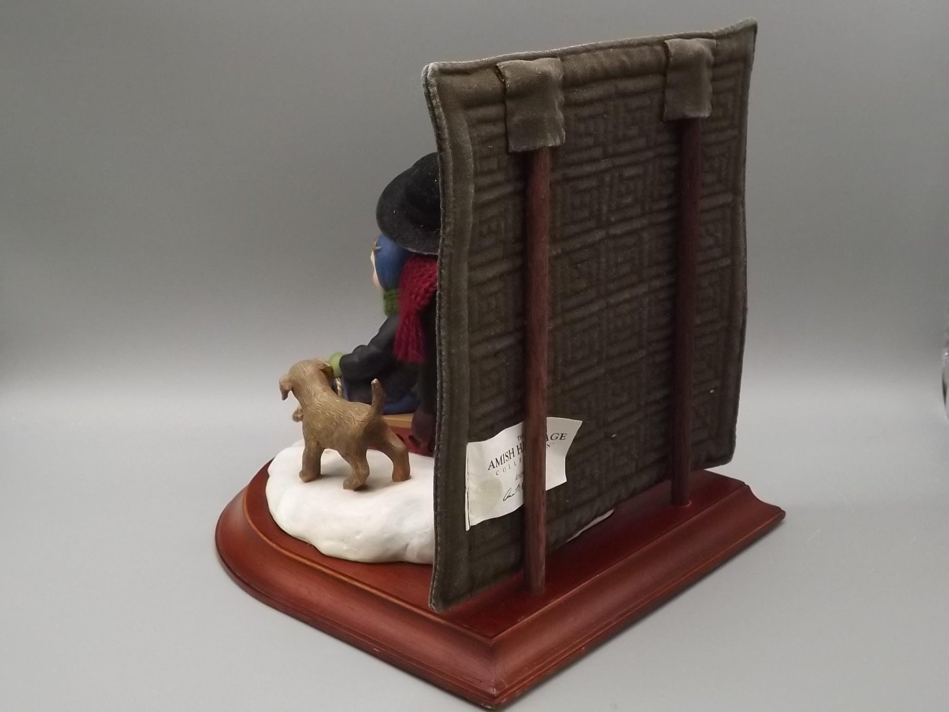 Vintage Willits Amish Figurine: Sledding Together, First Issue