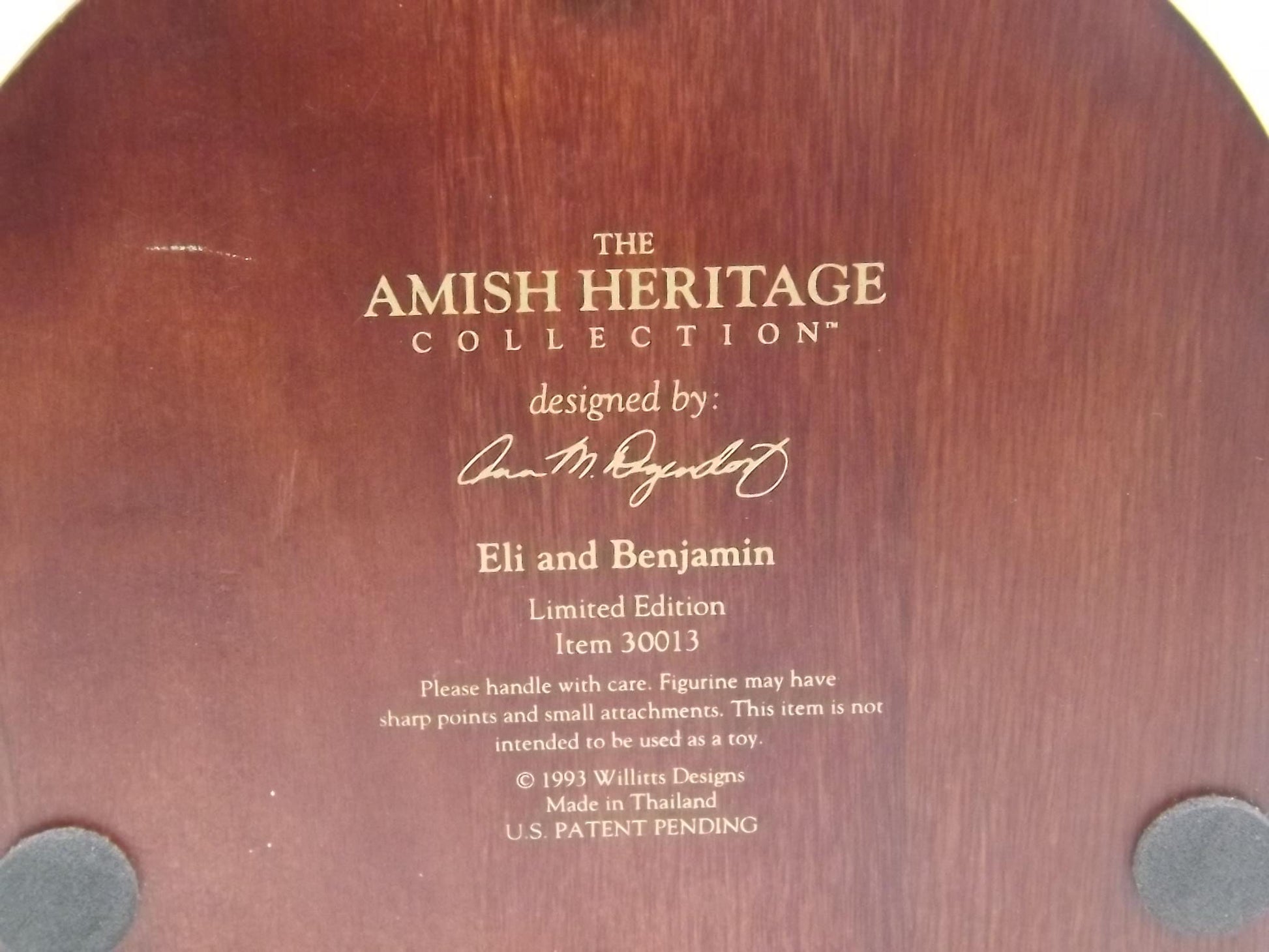 Willits Amish Heritage Figurine: "Eli and Benjamin" with Kitten