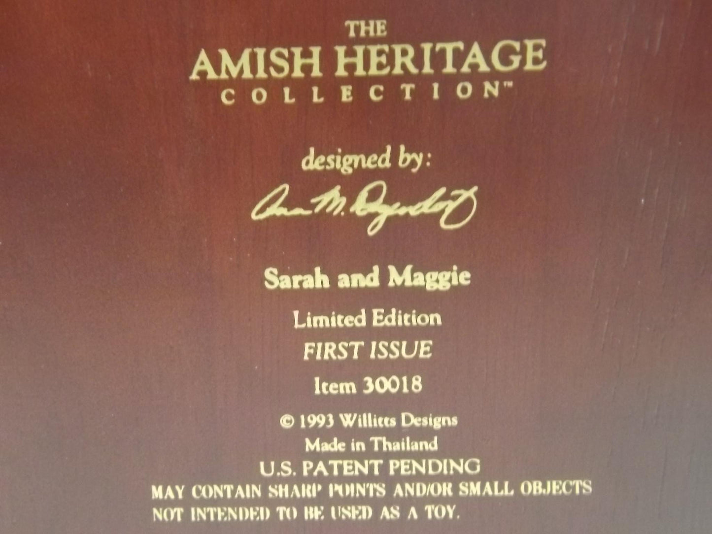 Vintage Willits Amish Figurine: "Sarah and Maggie" Reading
