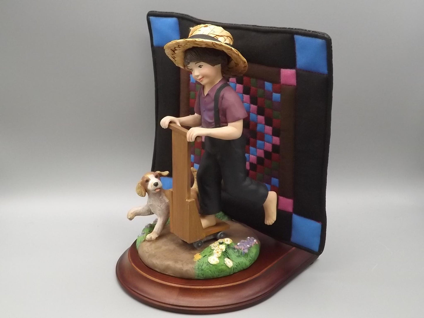 Vintage Willits Amish Figurine: "Aaron and Caleb" Boy with Dog