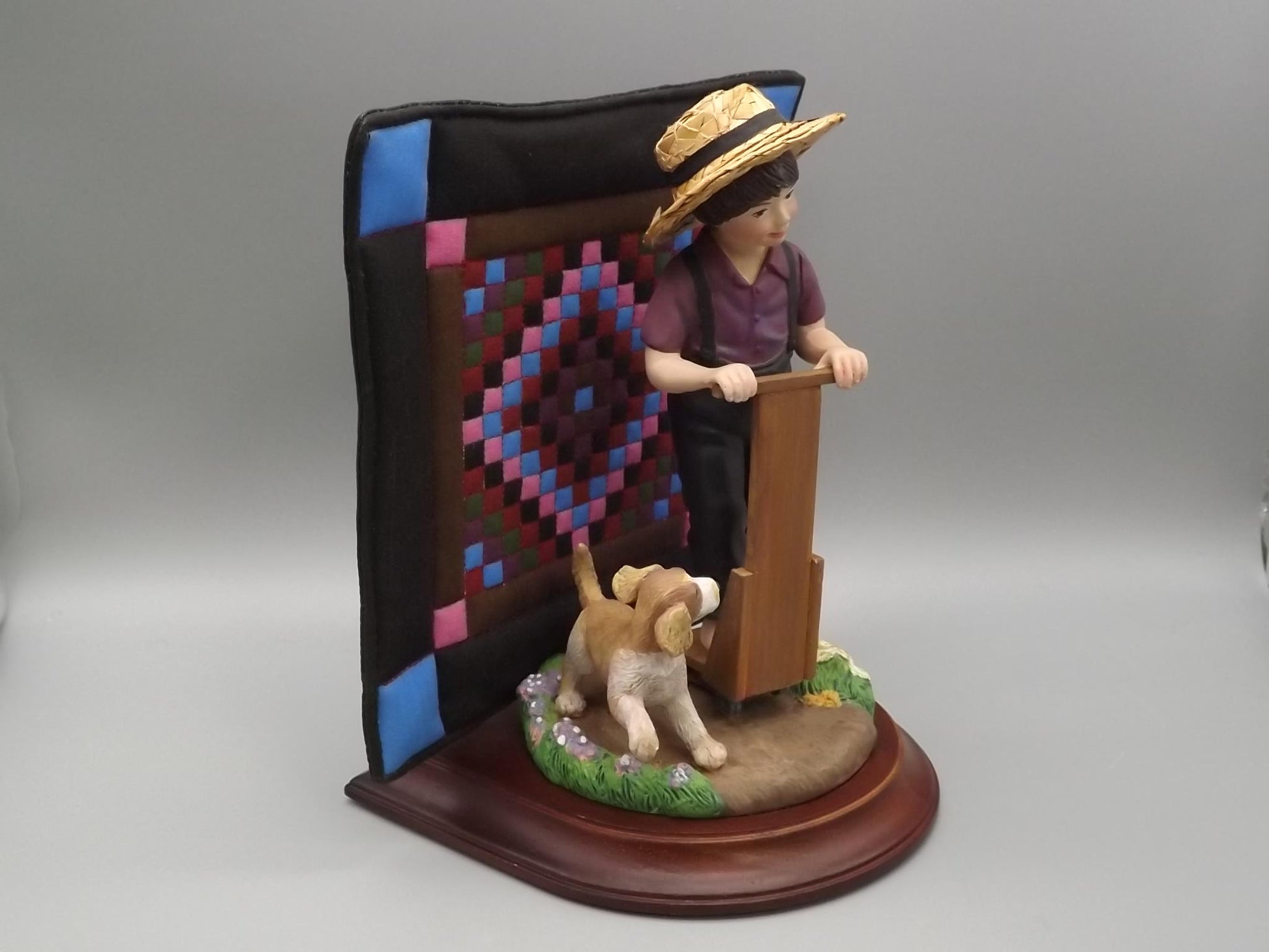 Vintage Willits Amish Figurine: "Aaron and Caleb" Boy with Dog