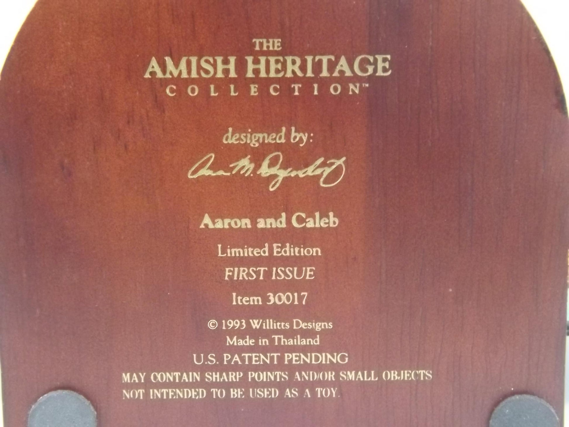 Vintage Willits Amish Figurine: "Aaron and Caleb" Boy with Dog