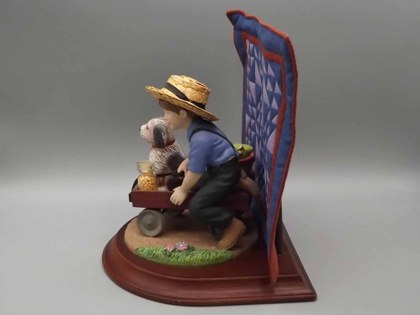 Vintage 1993 Willits Amish Heritage Figurine: Jacob and Toby with Dog