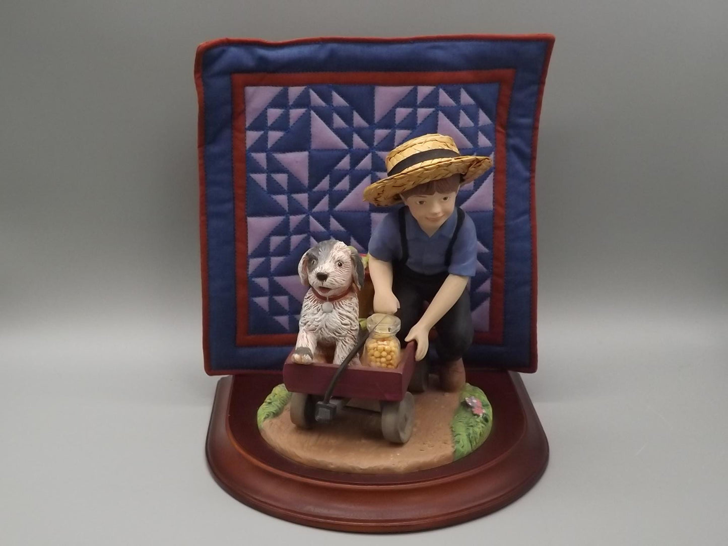 Vintage 1993 Willits Amish Heritage Figurine: Jacob and Toby with Dog