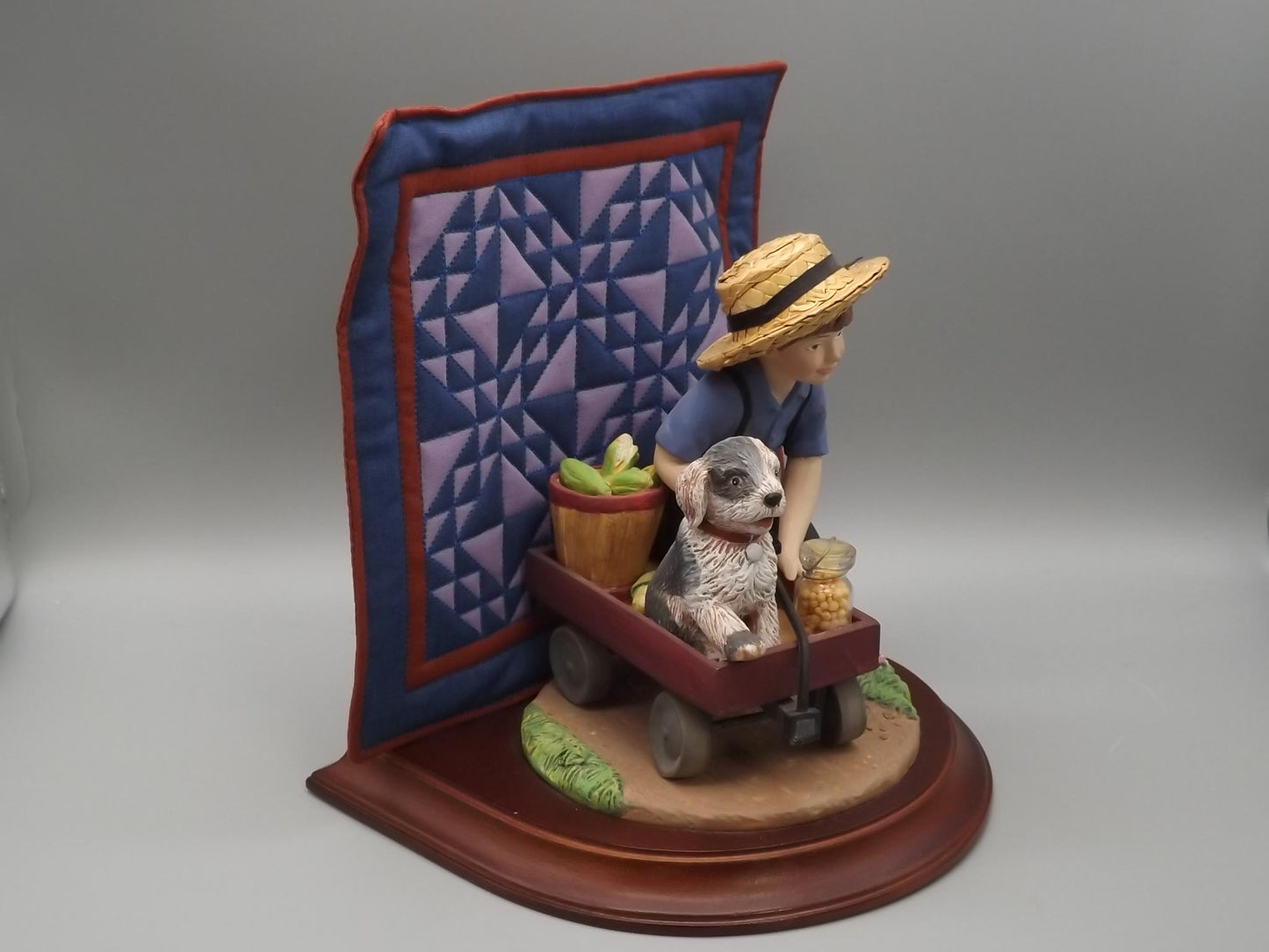 Vintage 1993 Willits Amish Heritage Figurine: Jacob and Toby with Dog