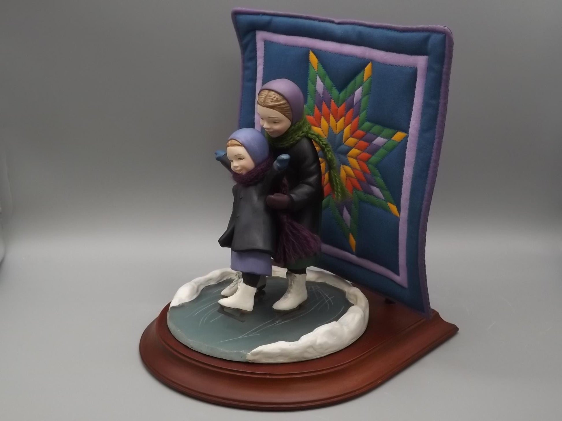 Vintage Willits Amish Figurine: Winter Fun, Martha and Lizzie