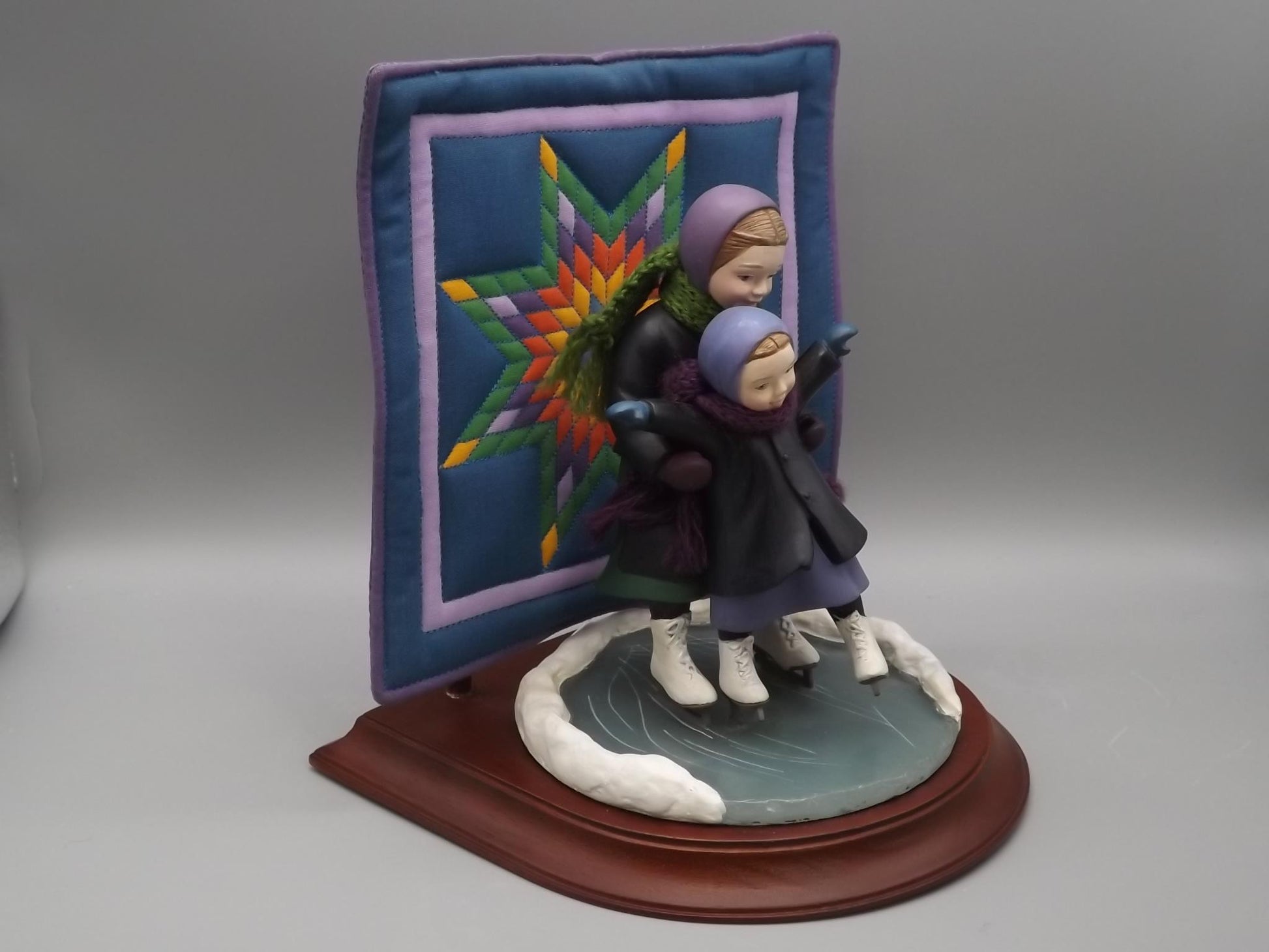 Vintage Willits Amish Figurine: Winter Fun, Martha and Lizzie