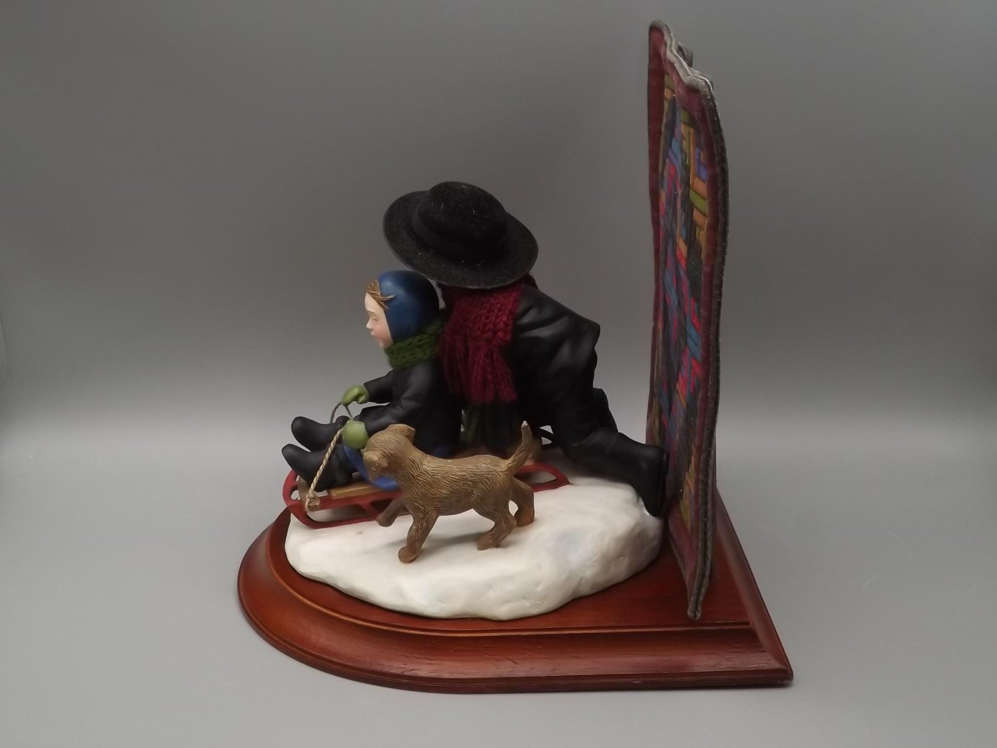 Vintage Willits Amish Figurine: Sledding Together, First Issue