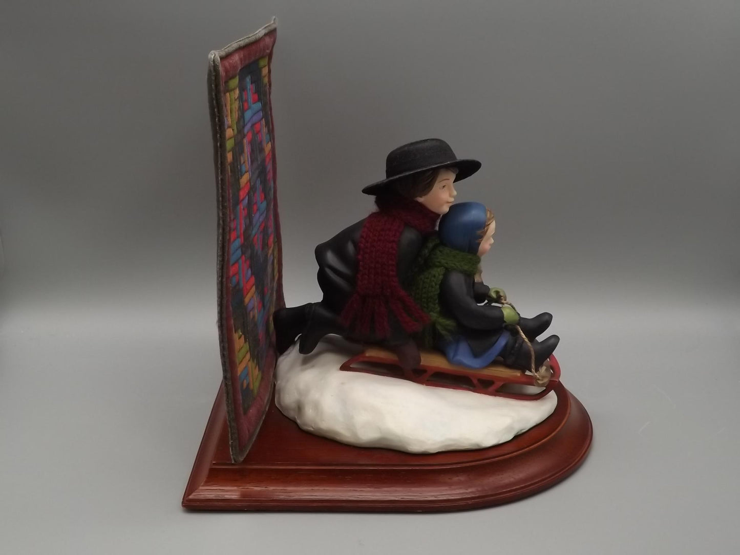 Vintage Willits Amish Figurine: Sledding Together, First Issue