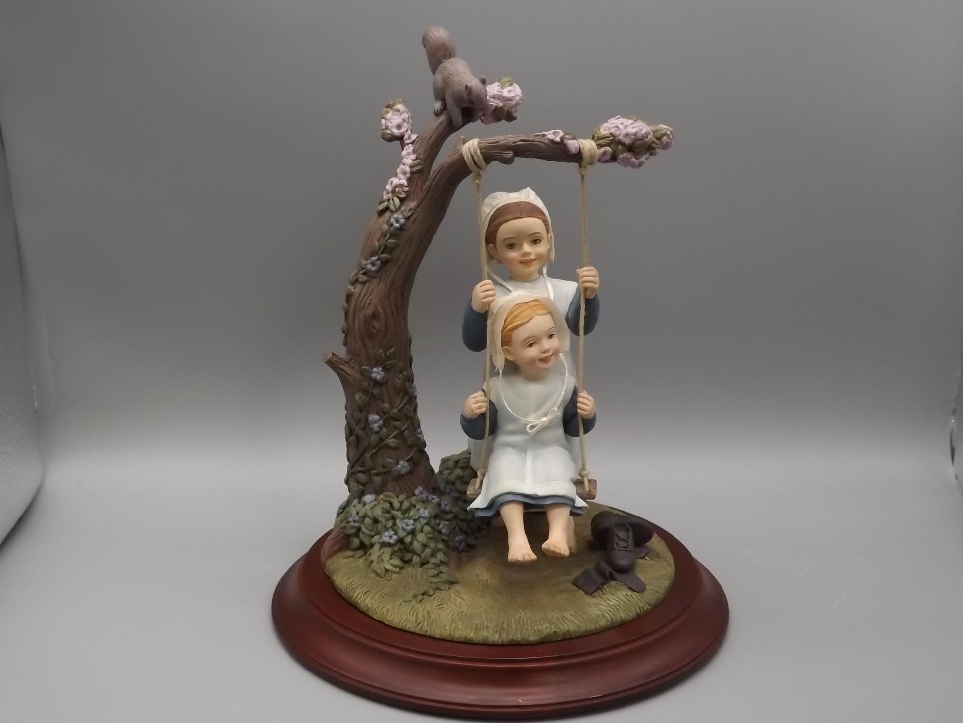 Vintage Willits Amish Figurine: "The Miracle of Spring" Girls on Swing