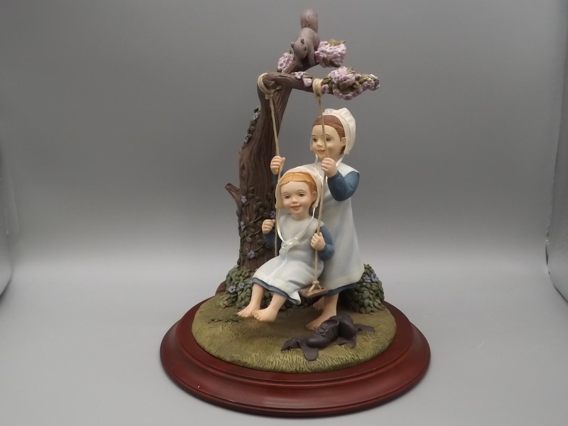 Vintage Willits Amish Figurine: "The Miracle of Spring" Girls on Swing