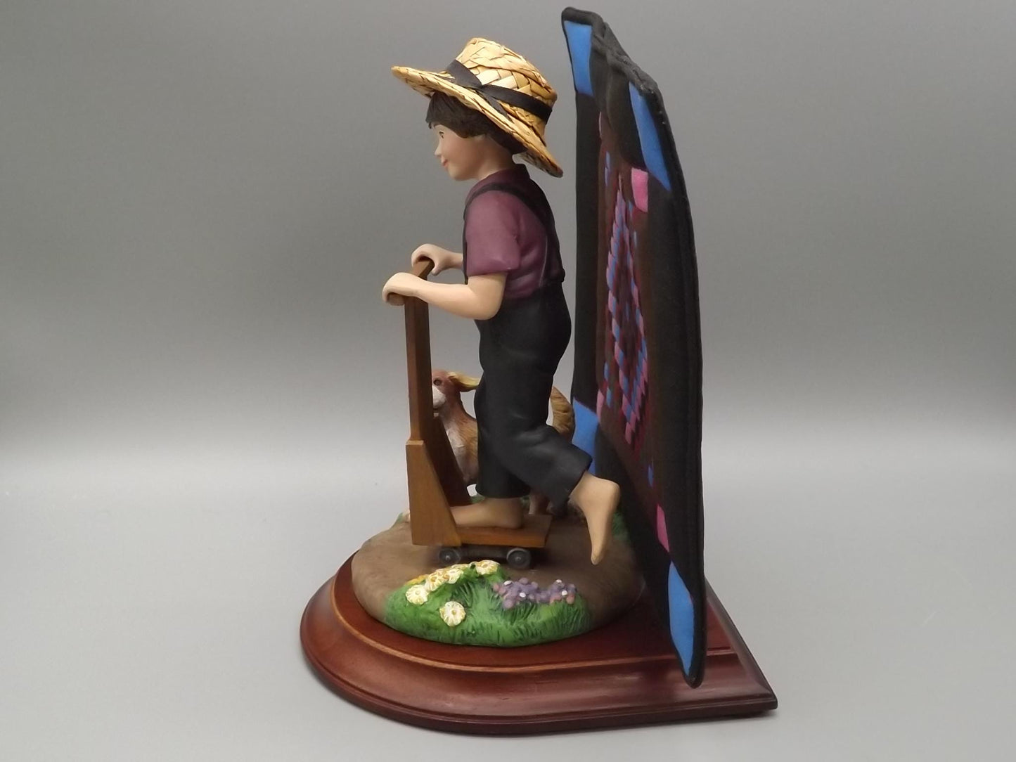 Vintage Willits Amish Figurine: "Aaron and Caleb" Boy with Dog