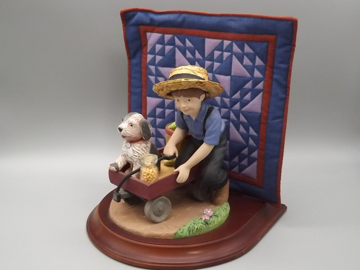 Vintage 1993 Willits Amish Heritage Figurine: Jacob and Toby with Dog