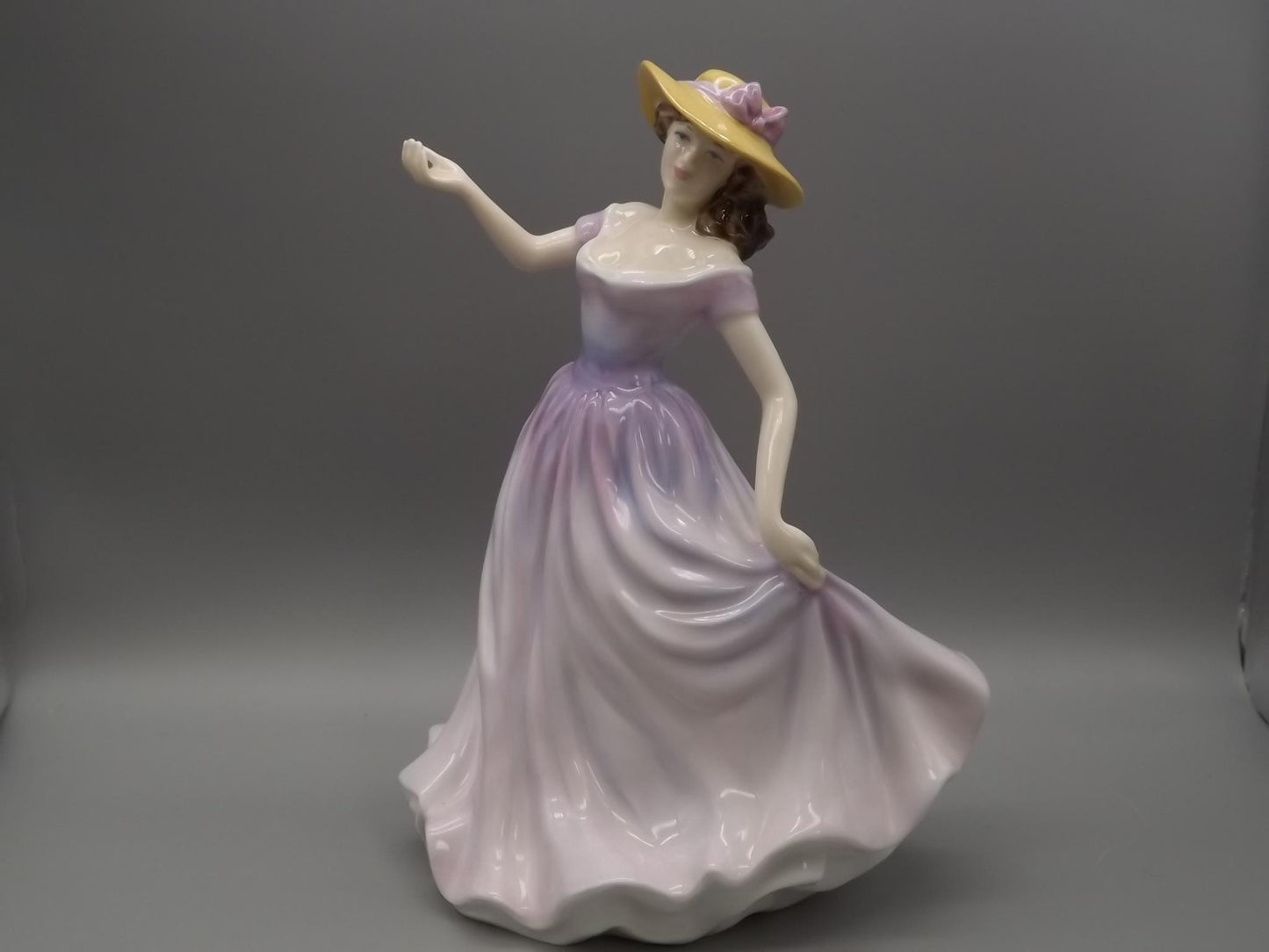 Vintage Royal Doulton Figurine "Beth" HN 4156: Signed Michael Doulton, Purple Gown