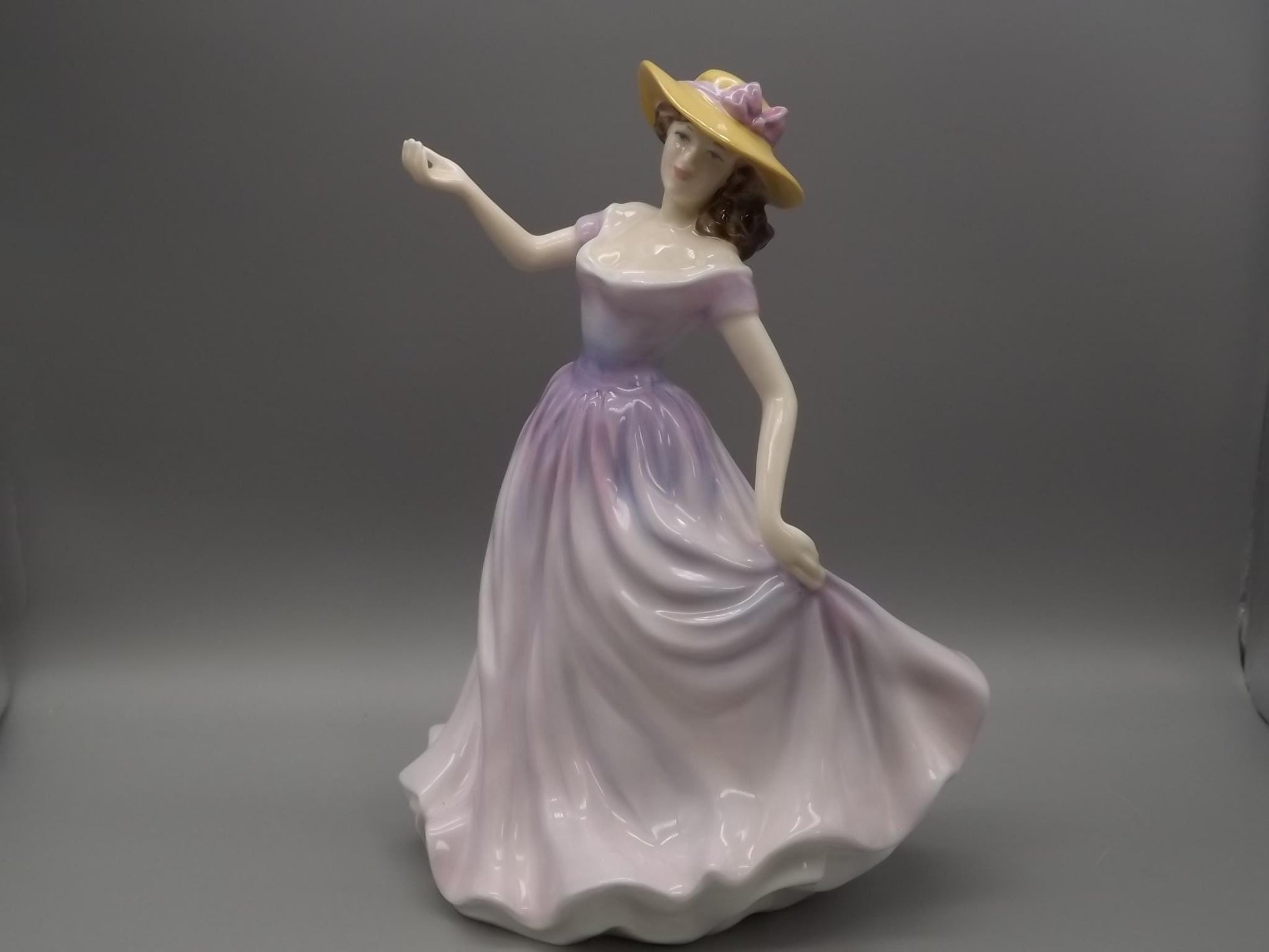 Vintage Royal Doulton Figurine "Beth" HN 4156: Signed Michael Doulton, Purple Gown